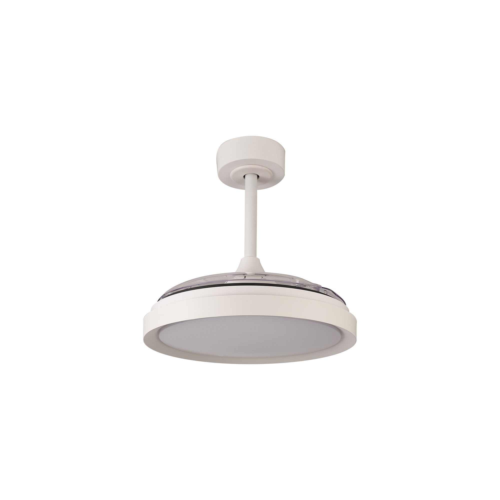 Mantra Mistral Mini 40W LED Dimmable Ceiling Light With Built-In 28W DC Fan, 2700-5000K Remote Control - White
