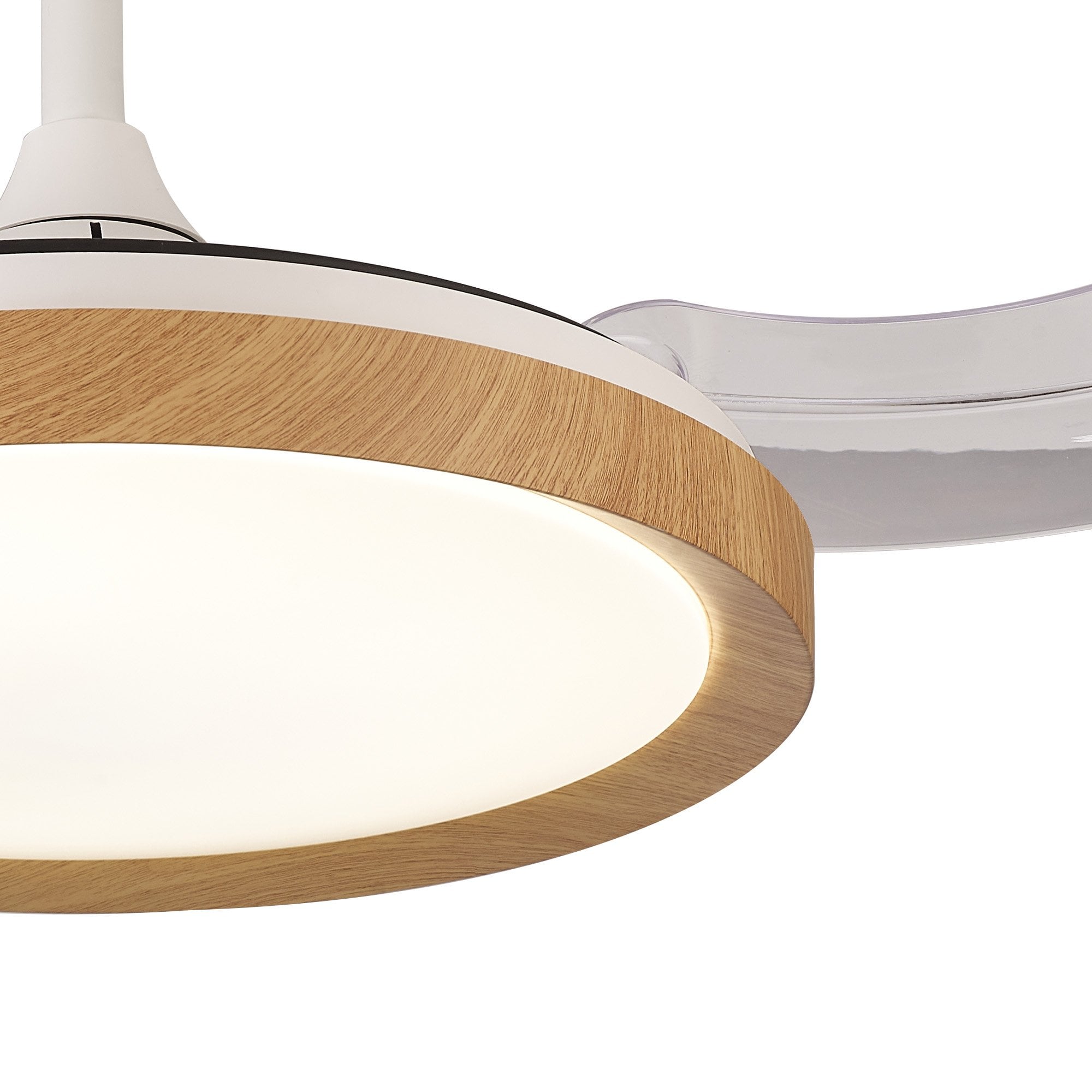 Mantra Mistral Mini 40W LED Dimmable Ceiling Light With Built-In 28W DC Fan, 2700-5000K Remote Control - Wood