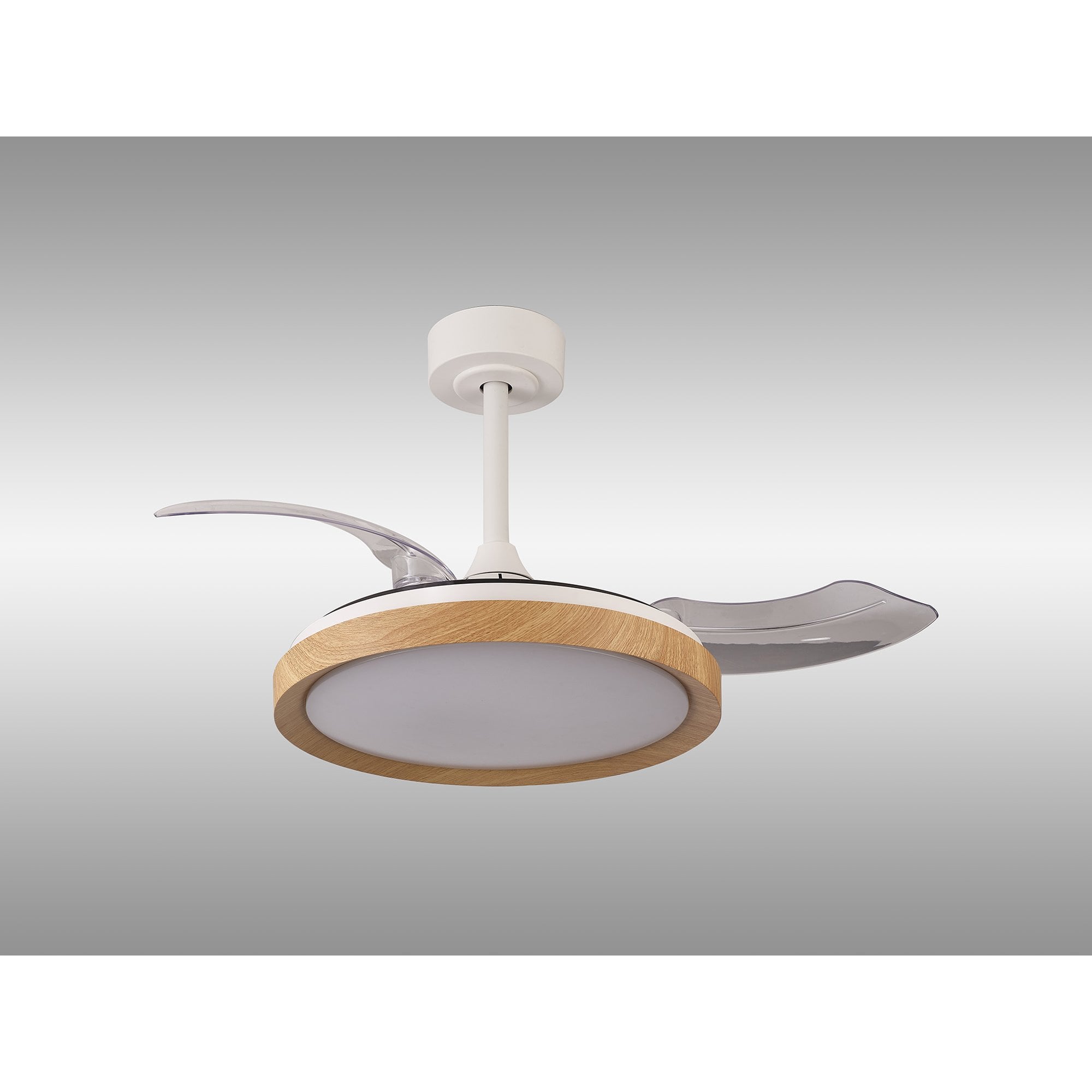 Mantra Mistral Mini 40W LED Dimmable Ceiling Light With Built-In 28W DC Fan, 2700-5000K Remote Control - Wood