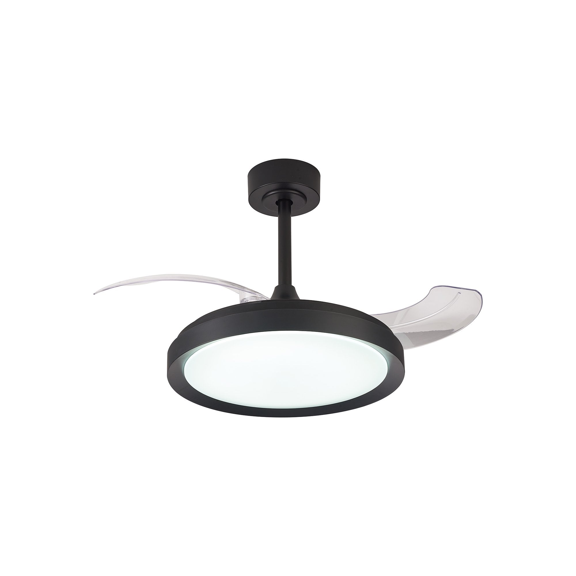 Mantra Mistral Mini 40W LED Dimmable Ceiling Light With Built-In 28W DC Fan, 2700-5000K Remote Control - Black