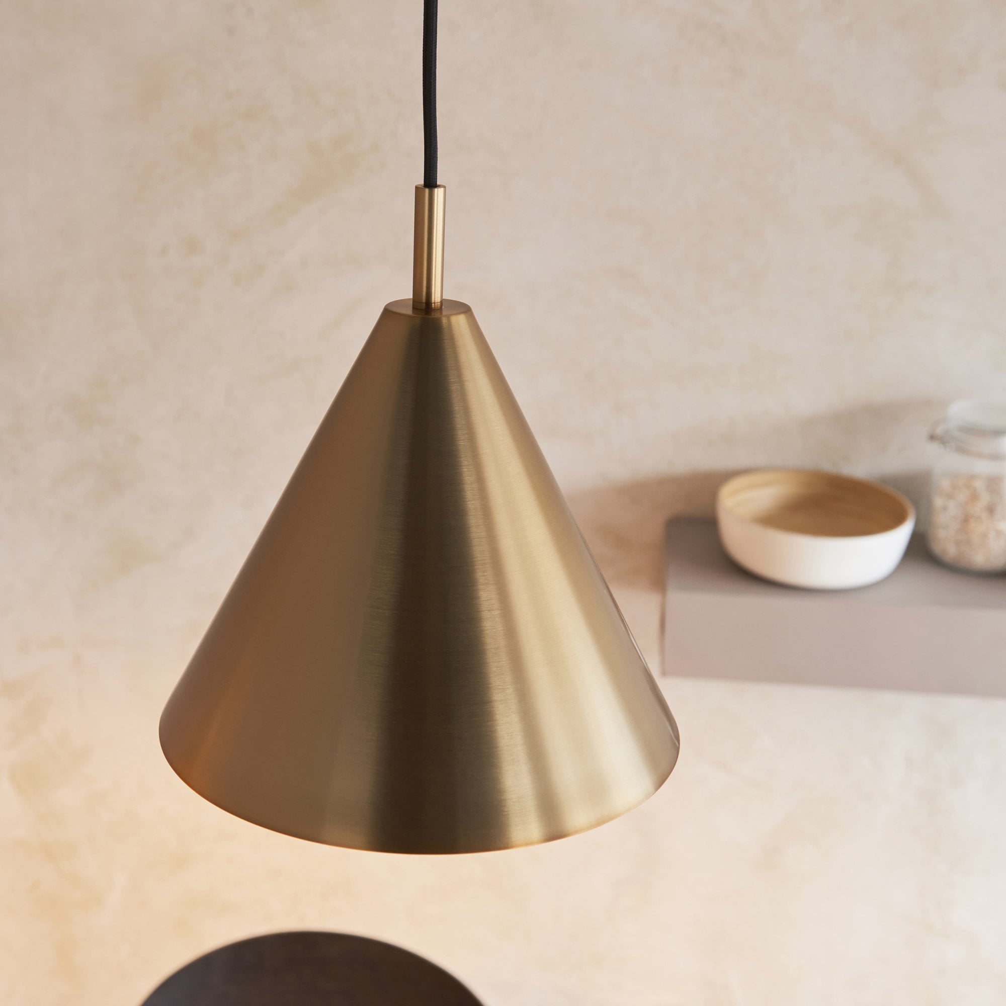 Endon Cape 1 Light Pendant - Warm Antique Brass