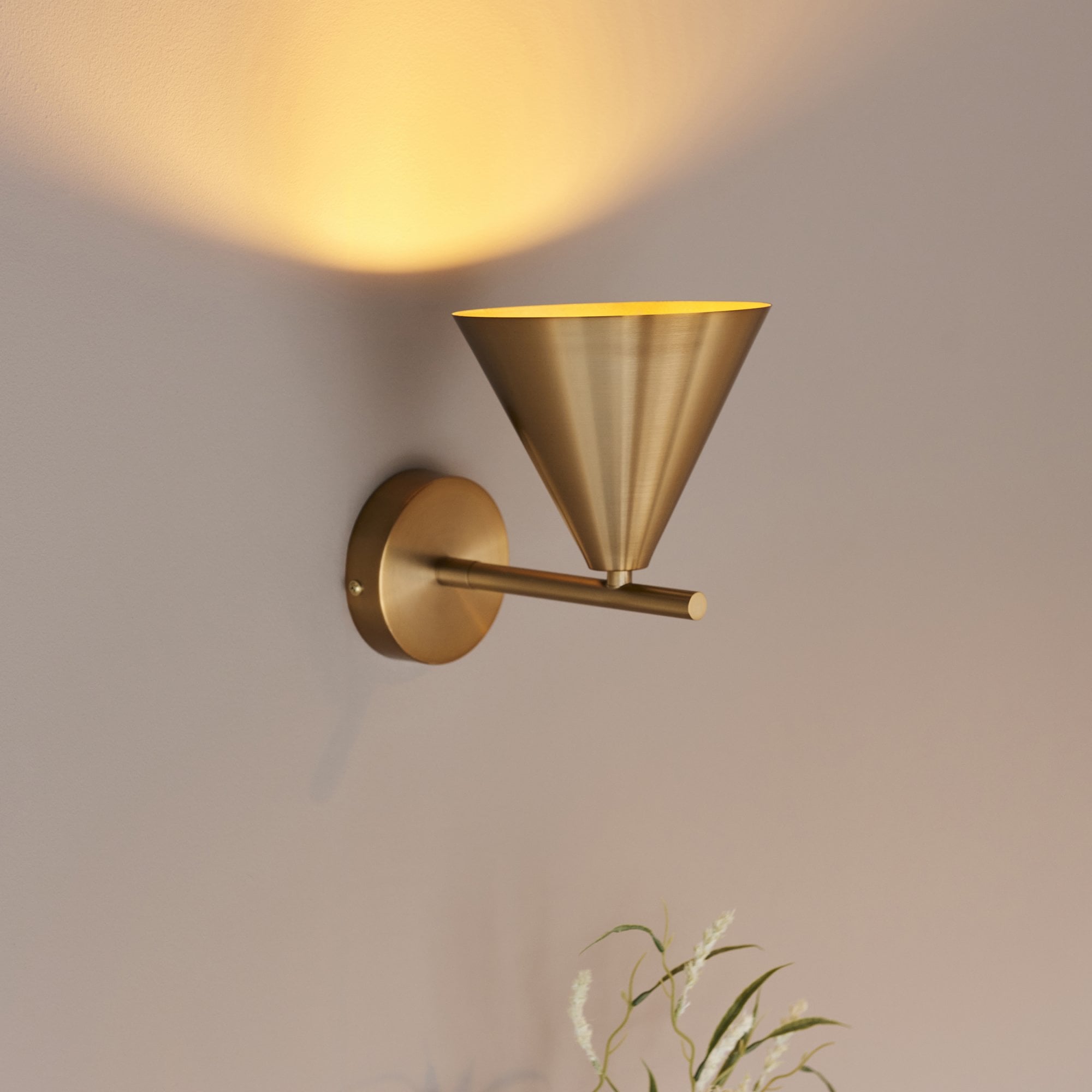 Endon Cape 1 Light Wall Light - Warm Antique Brass