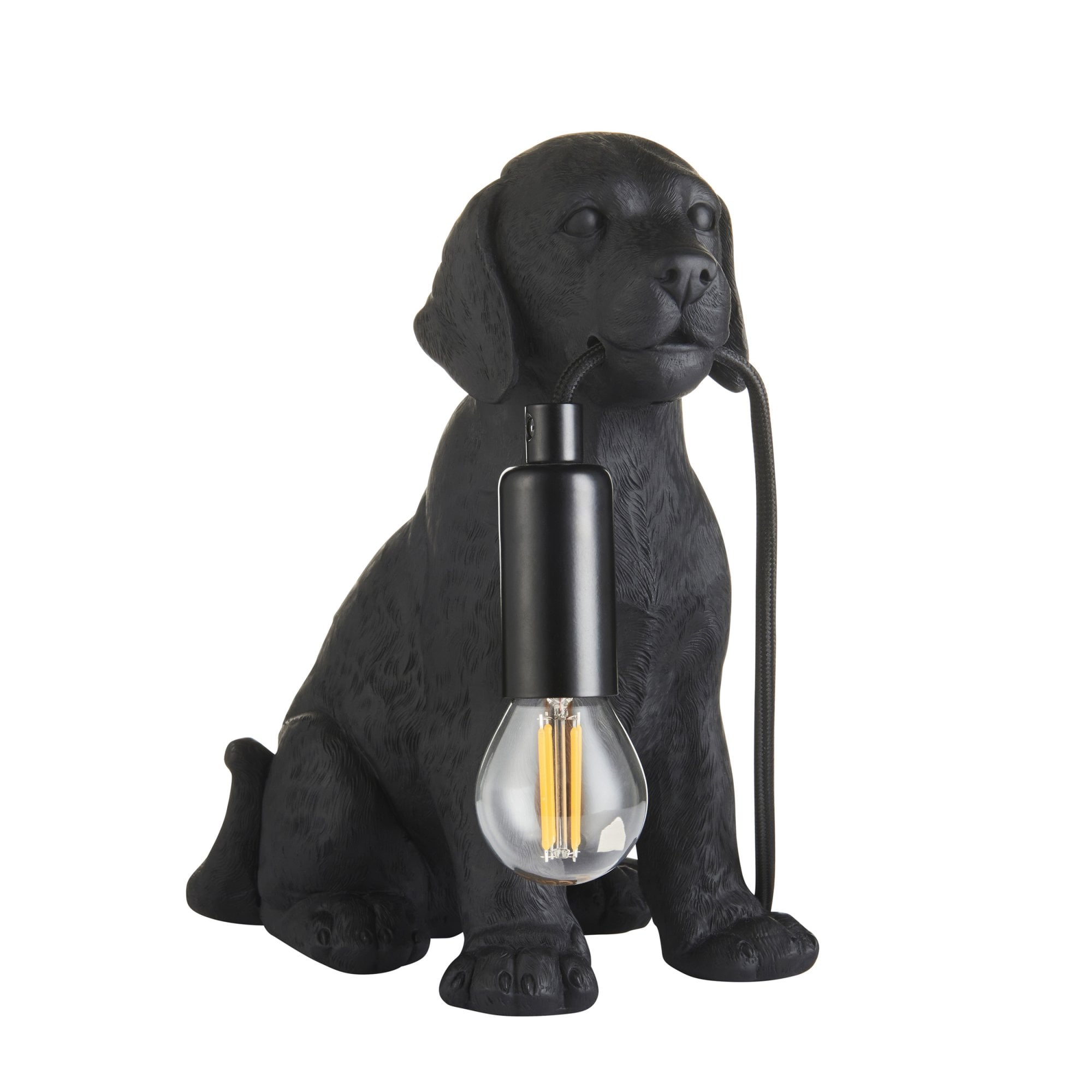 Endon Labrador Puppy 1 Light Table Lamp - Matt Black