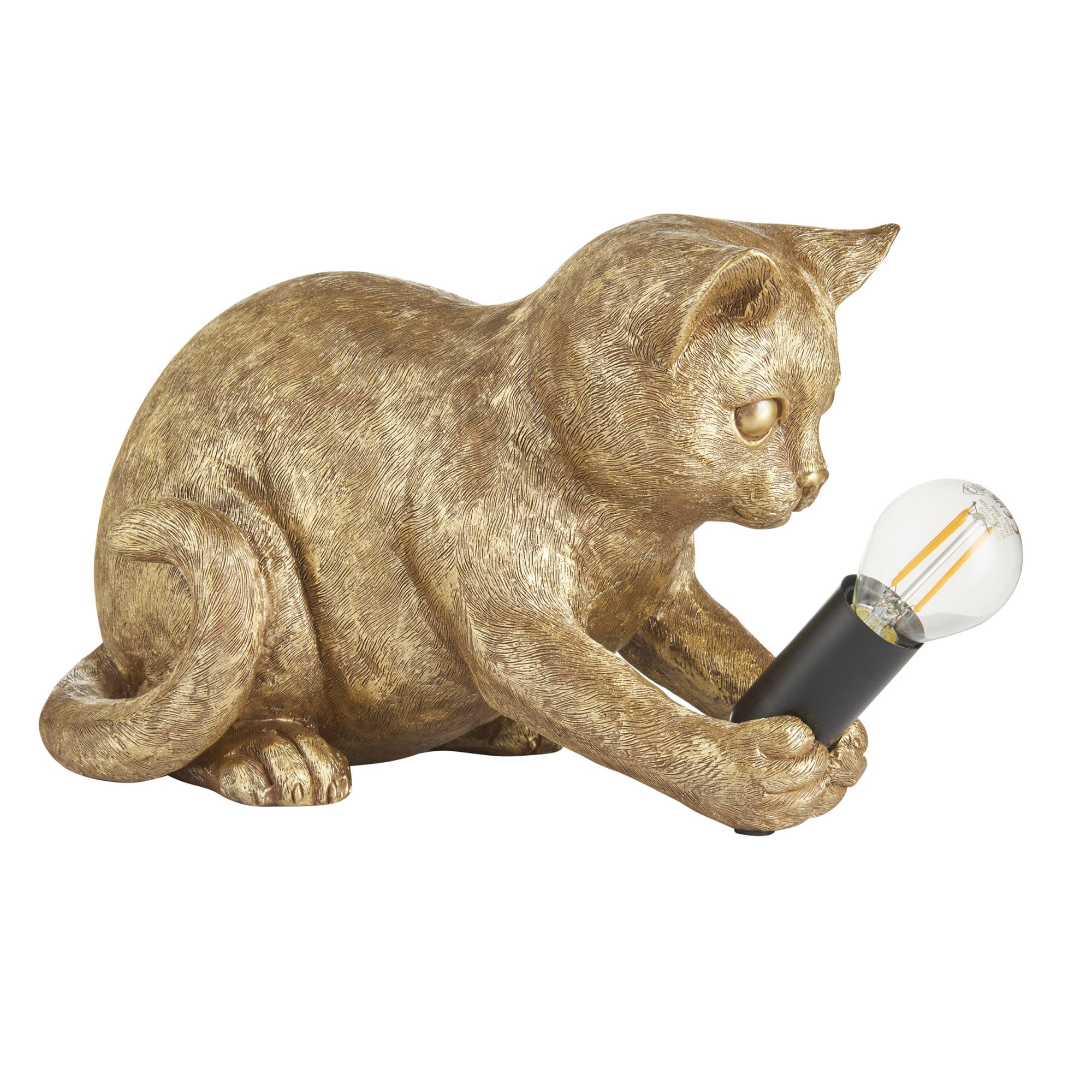Endon Kitten 1 Light Table Lamp - Vintage Gold & Matt Black