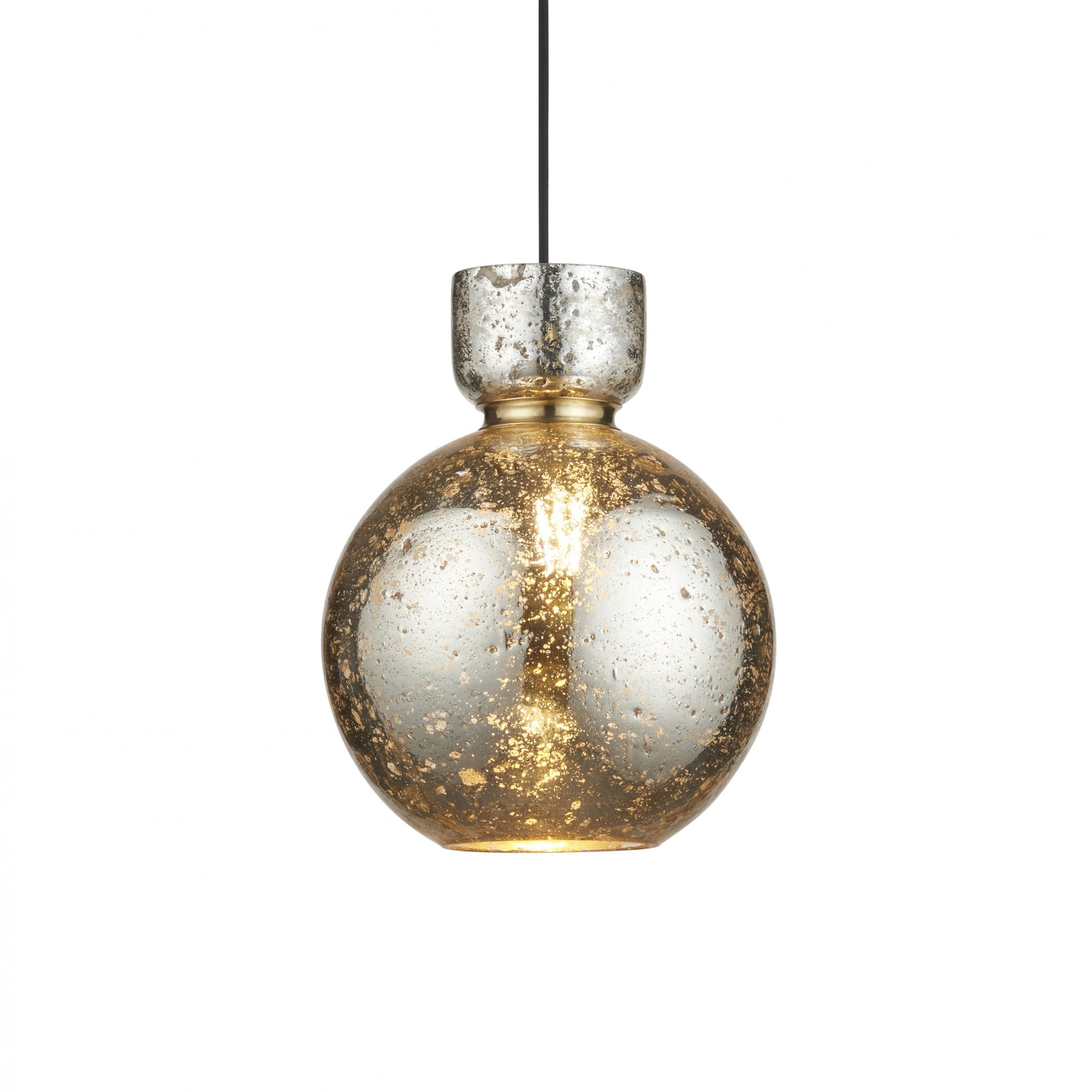 Utopia Cosmos 1 Light Pendant - Brass & Mercury Glass