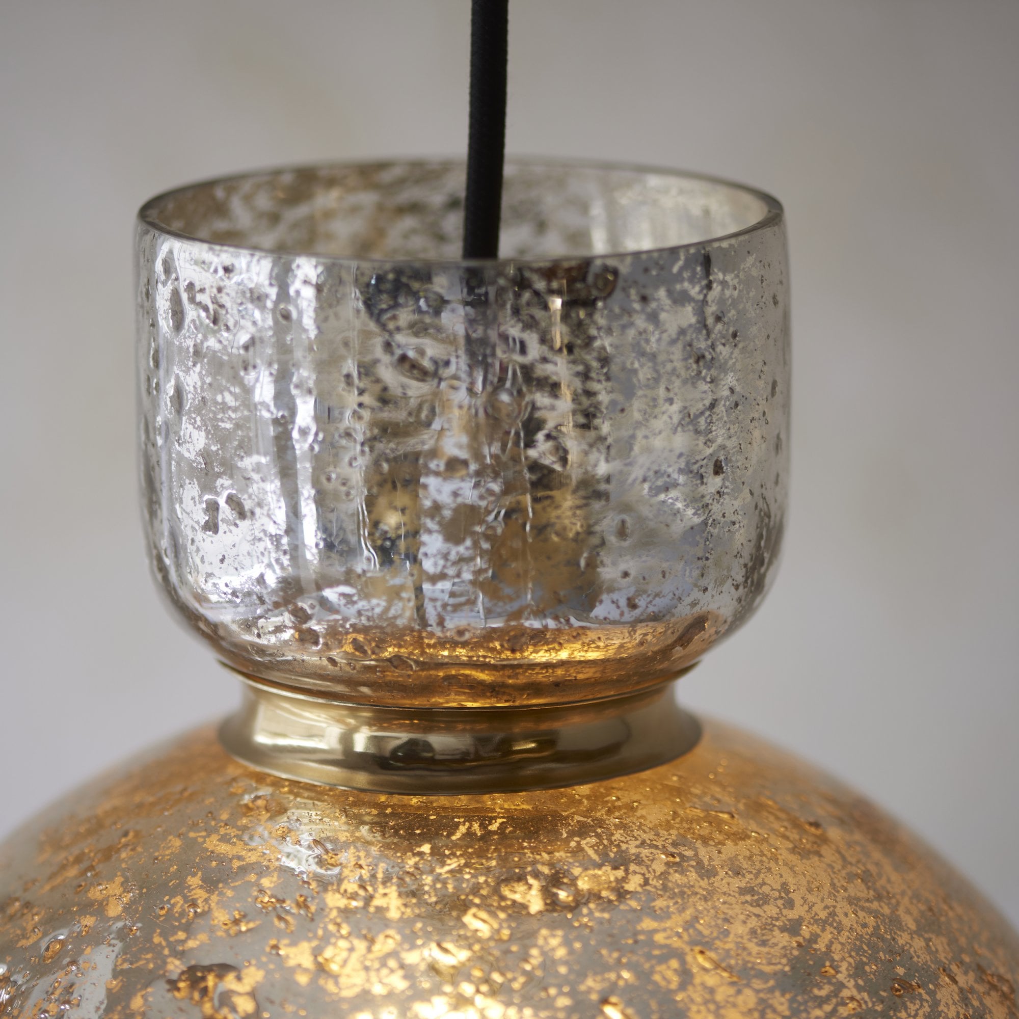 Utopia Cosmos 1 Light Pendant - Brass & Mercury Glass