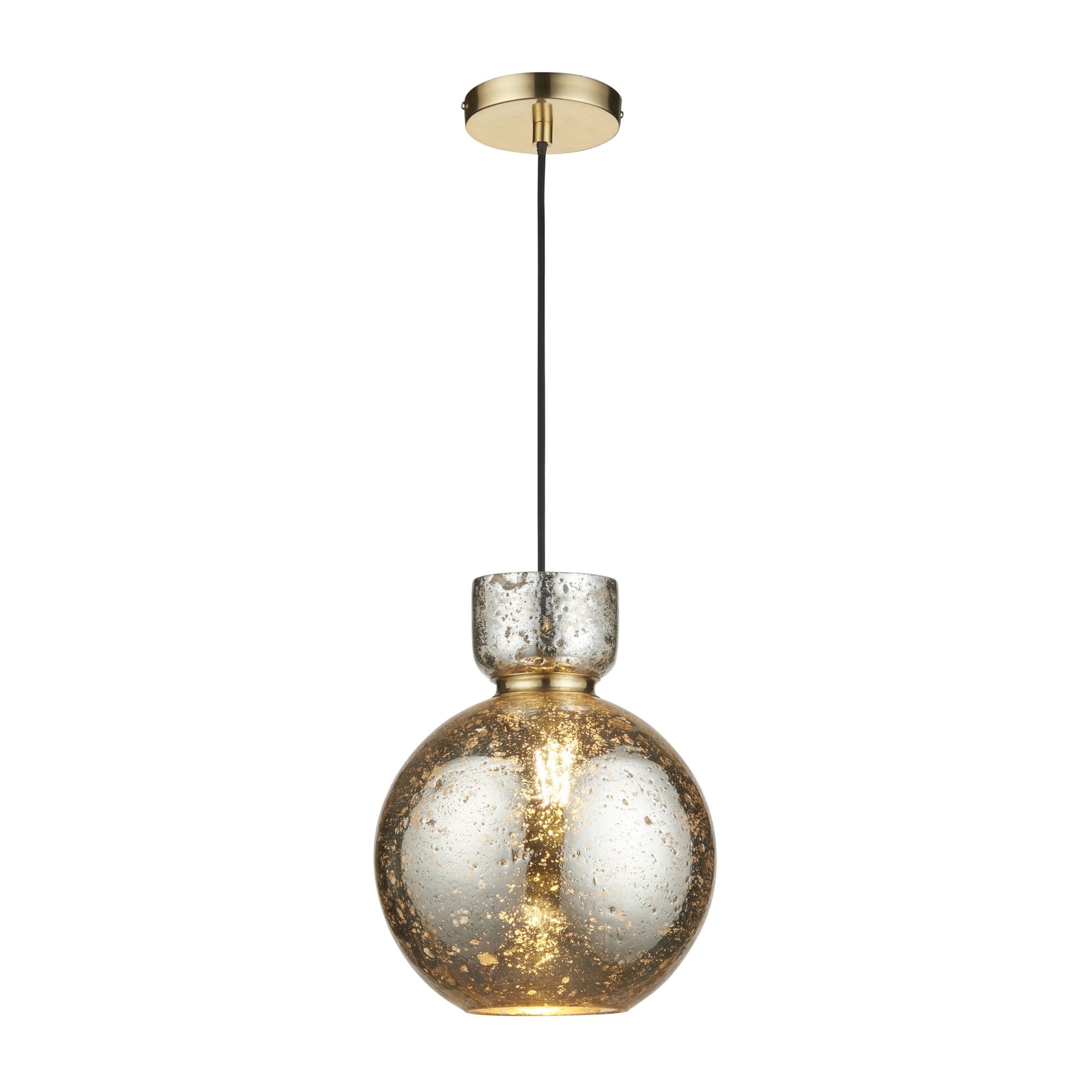 Utopia Cosmos 1 Light Pendant - Brass & Mercury Glass