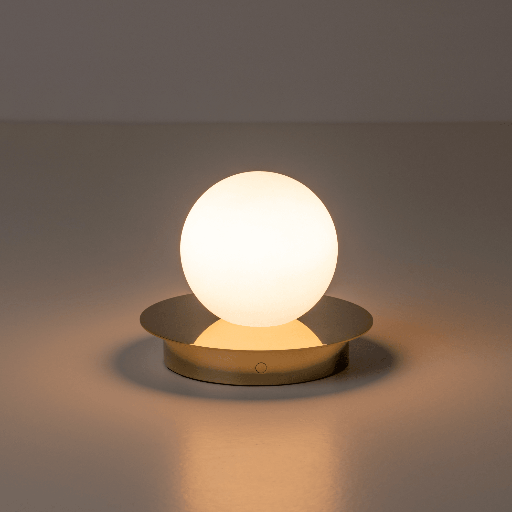 houseof. Opal Disk Rechargeable Table Lamp - Brass