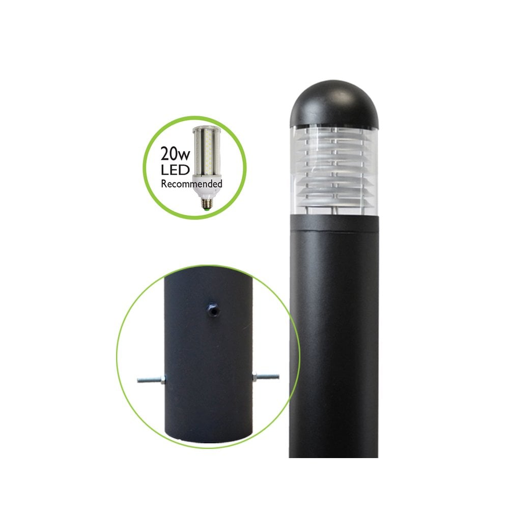 Lumena LEDifice Domed Bollard Light - Black - Mains