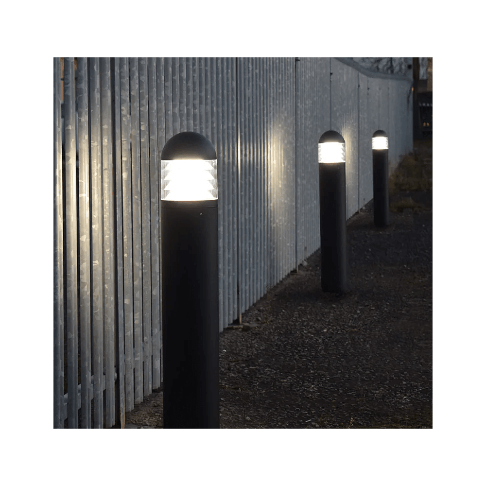 Lumena Boleda Ventus Integrated LED Bollard Light - Black - Mains