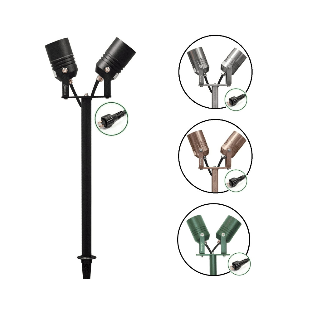 Lumena AlvaLED - 6W Adjustable LED Twin Spike Light - Mains