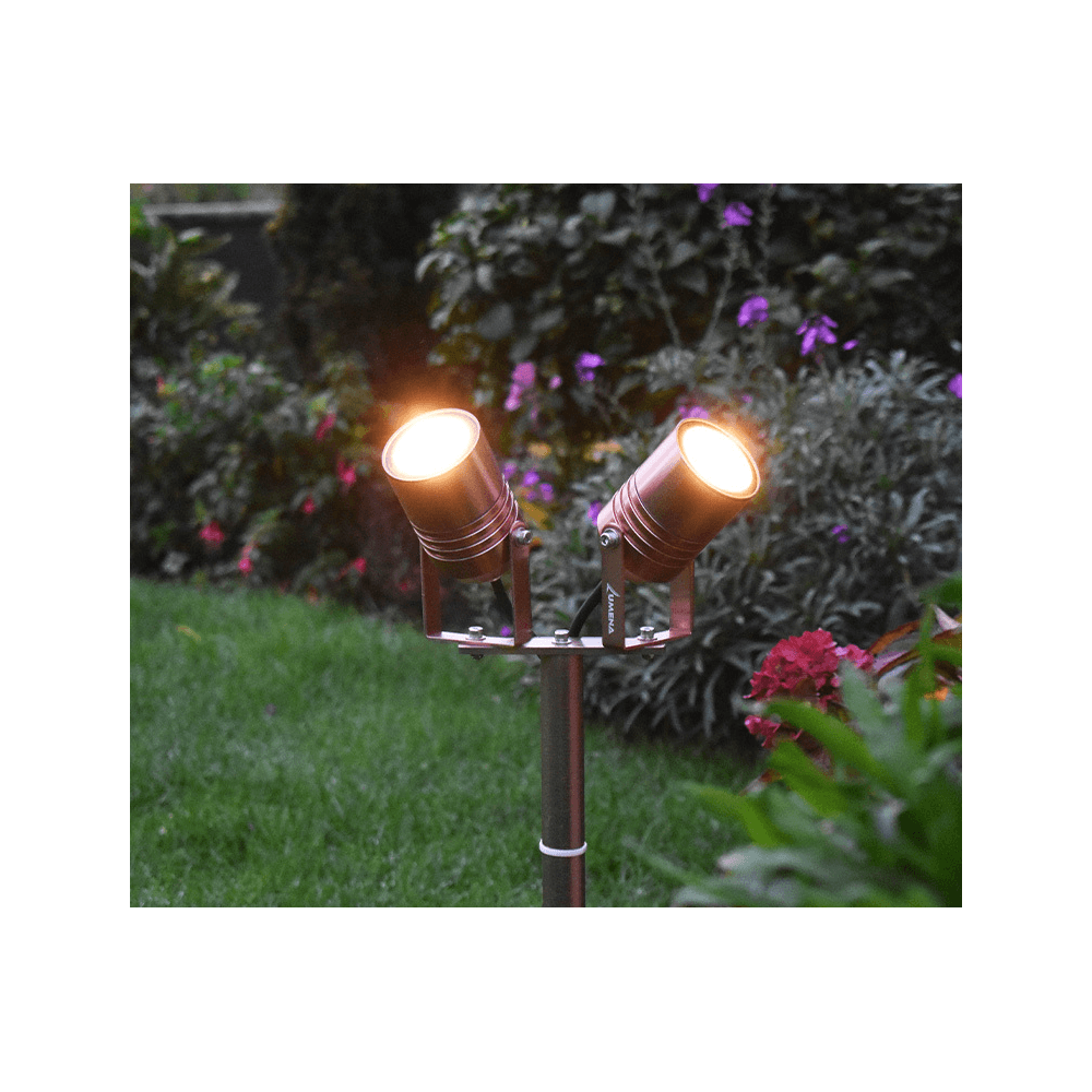 Lumena AlvaLED - 6W Adjustable LED Twin Spike Light - Mains