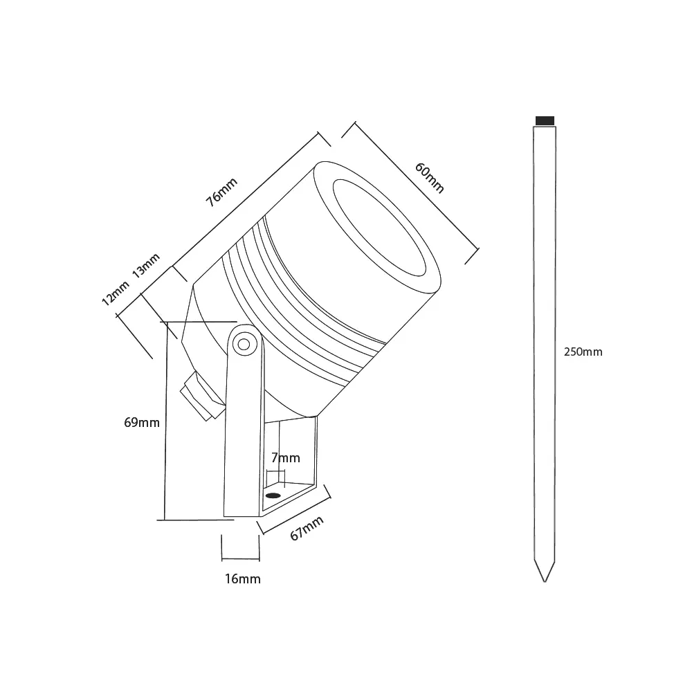 Lumena AlvaLED - 6W LED Spike Light - Cocoa - Mains