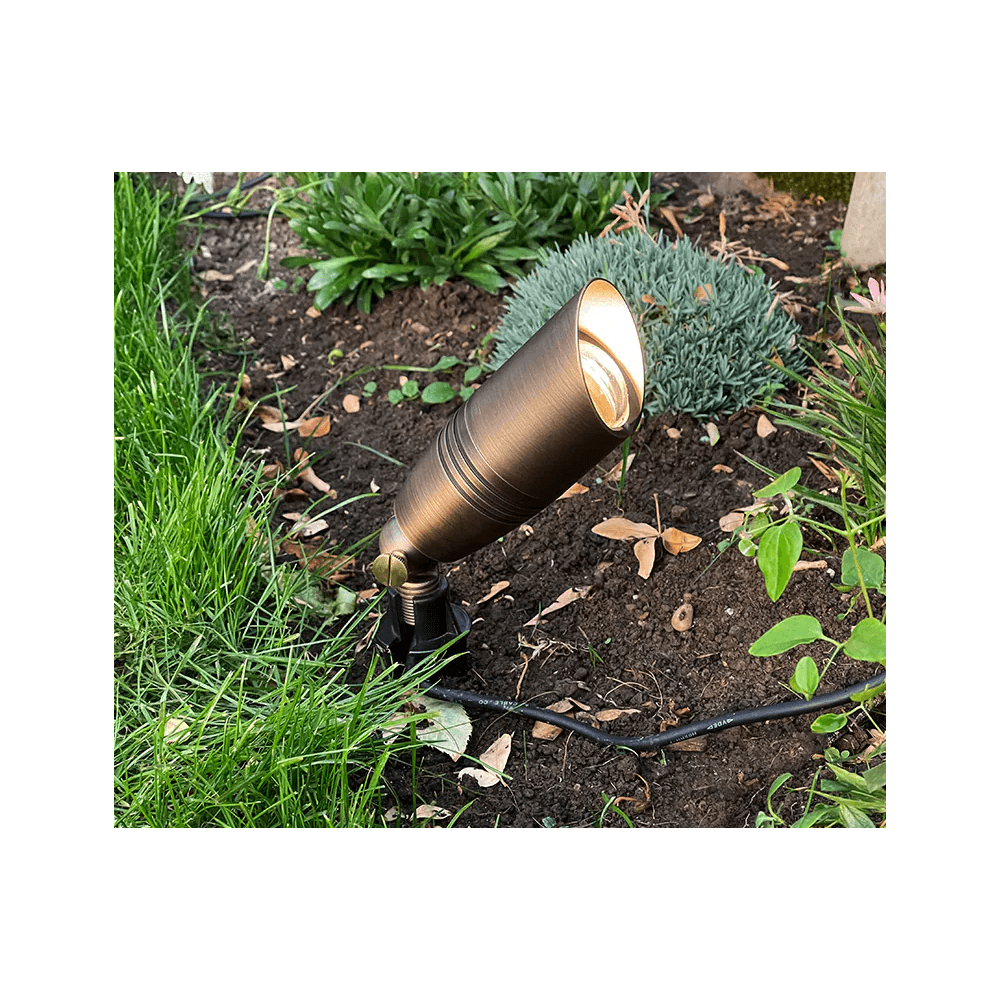 Lumena Director Brass GU10 Up Light - Rustic Bronze - Mains