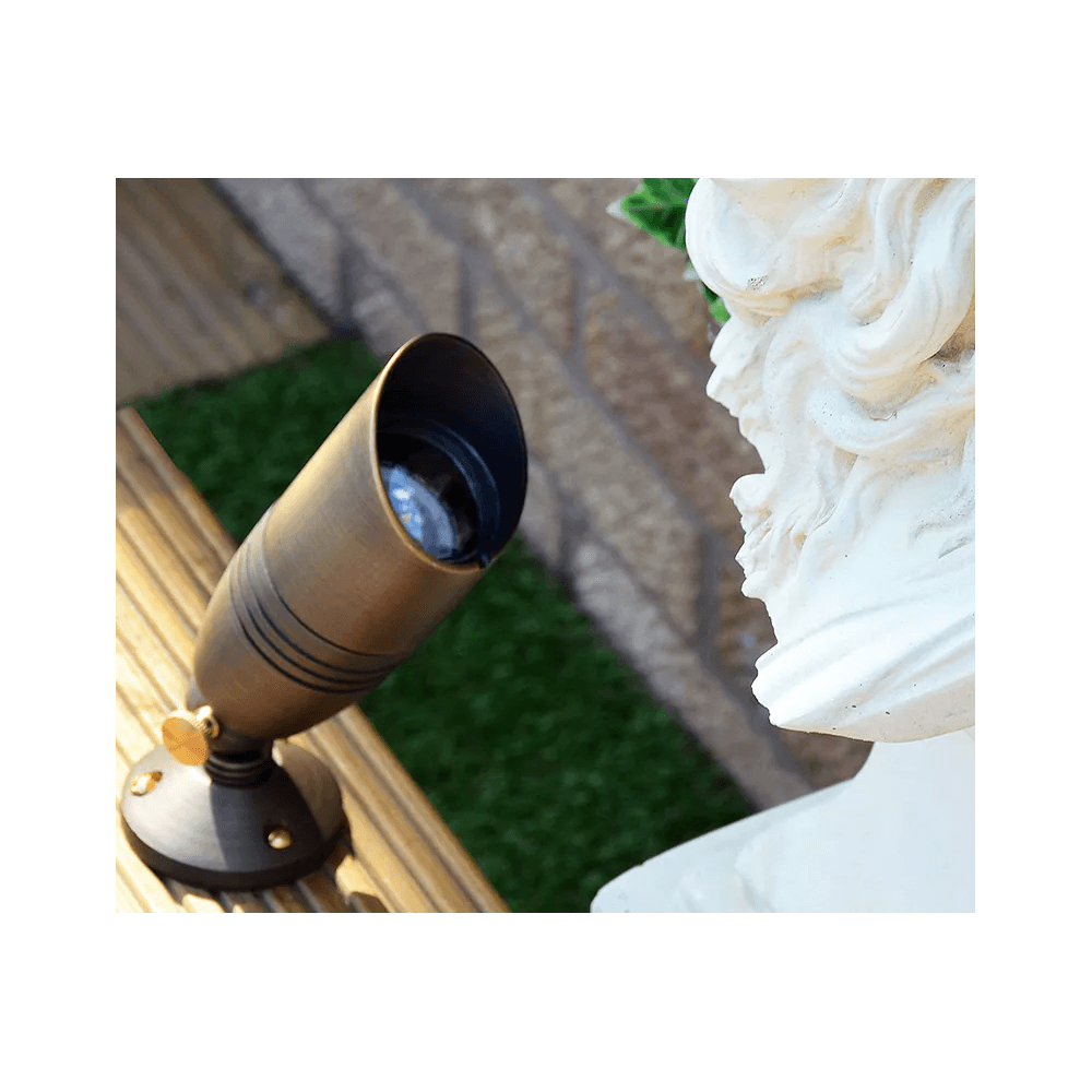 Lumena Director Brass GU10 Up Light - Rustic Bronze - Mains