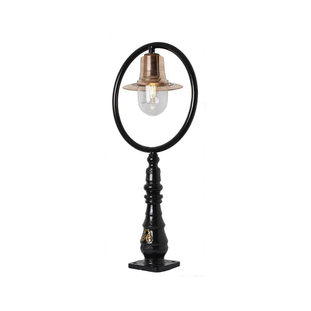 Harte Classic Railway Style 1.21m Pedestal Light - Cast Iron, Steel & Copper Head