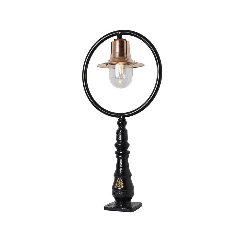 Harte Classic Railway Style 1.21m Pedestal Light - Cast Iron, Steel & Copper Head