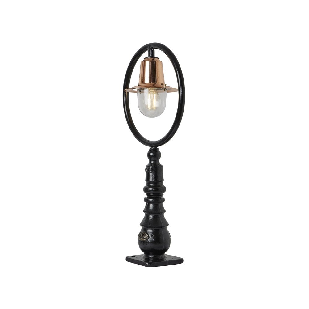 Harte Classic Railway Style 0.75m Pedestal Light - Cast Iron & Copper Head