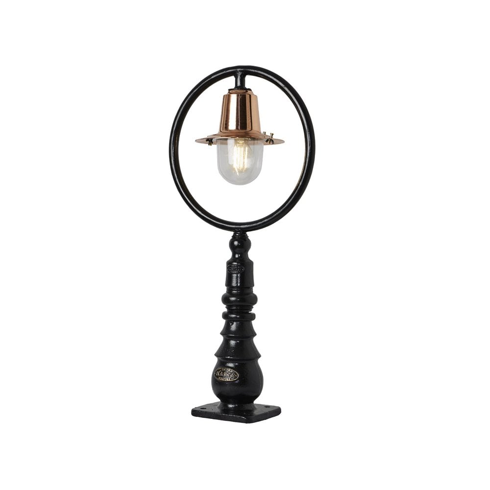 Harte Classic Railway Style 0.75m Pedestal Light - Cast Iron & Copper Head