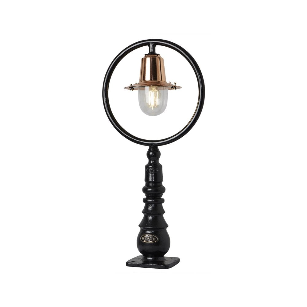 Harte Classic Railway Style 0.75m Pedestal Light - Cast Iron & Copper Head