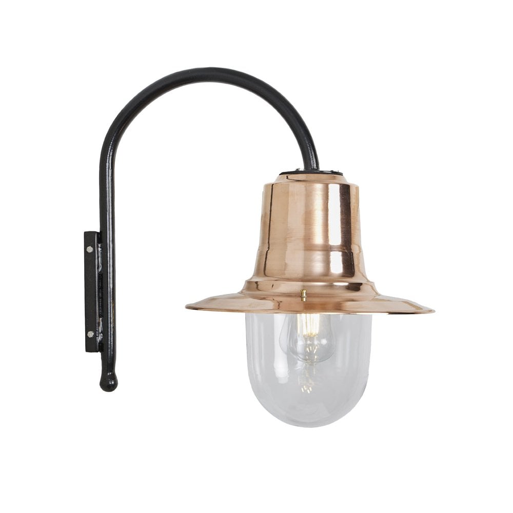 Harte Vintage Tear Drop 0.91m Wall Light - Galvanised Steel & Copper Head