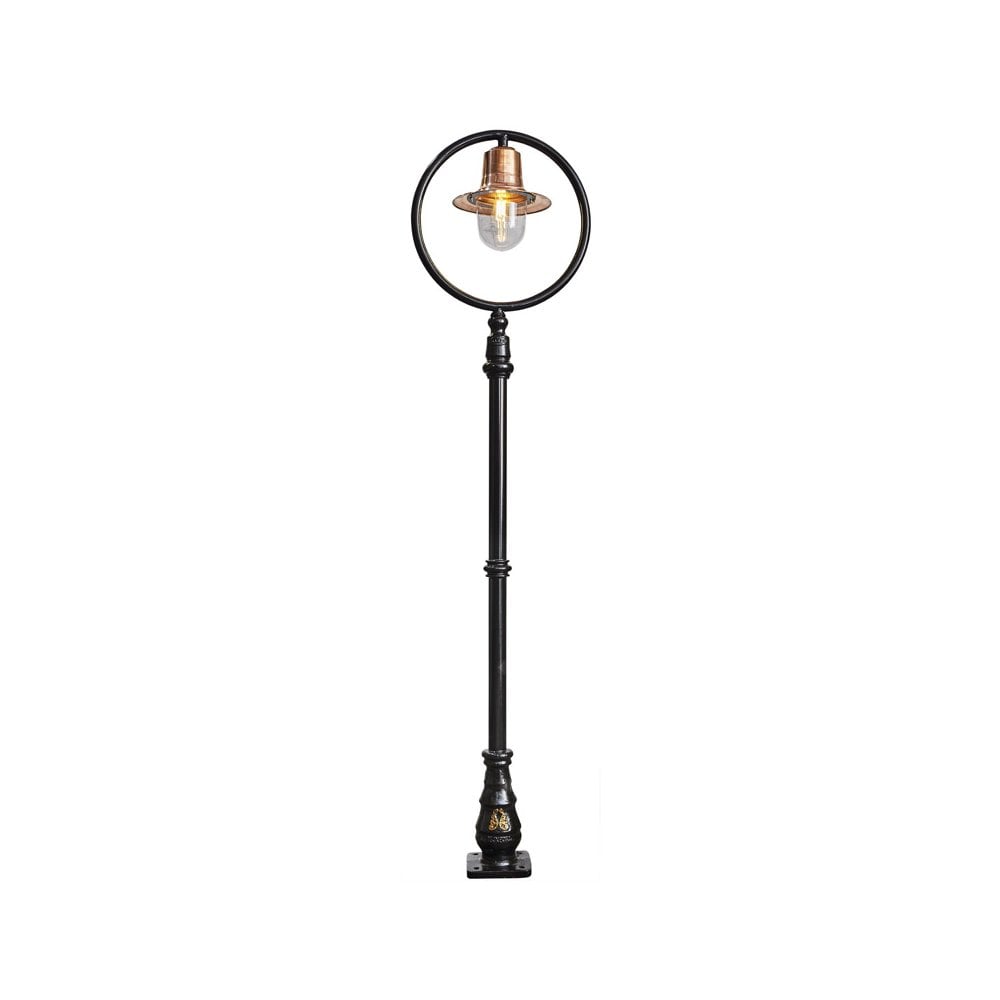 Harte Classic Railway Style 2.43m Lamp Post - Cast Iron, Steel & Copper Head