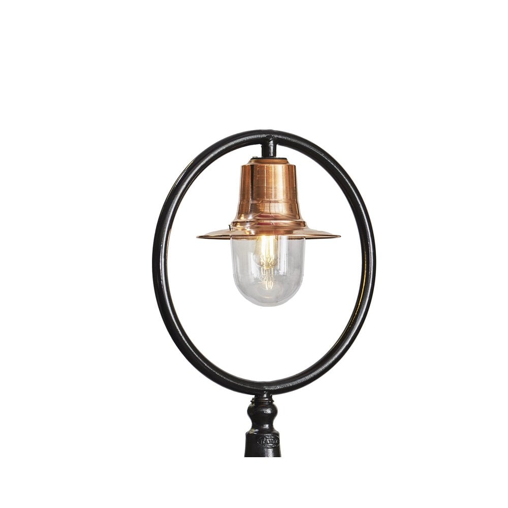 Harte Classic Railway Style 2.43m Lamp Post - Cast Iron, Steel & Copper Head