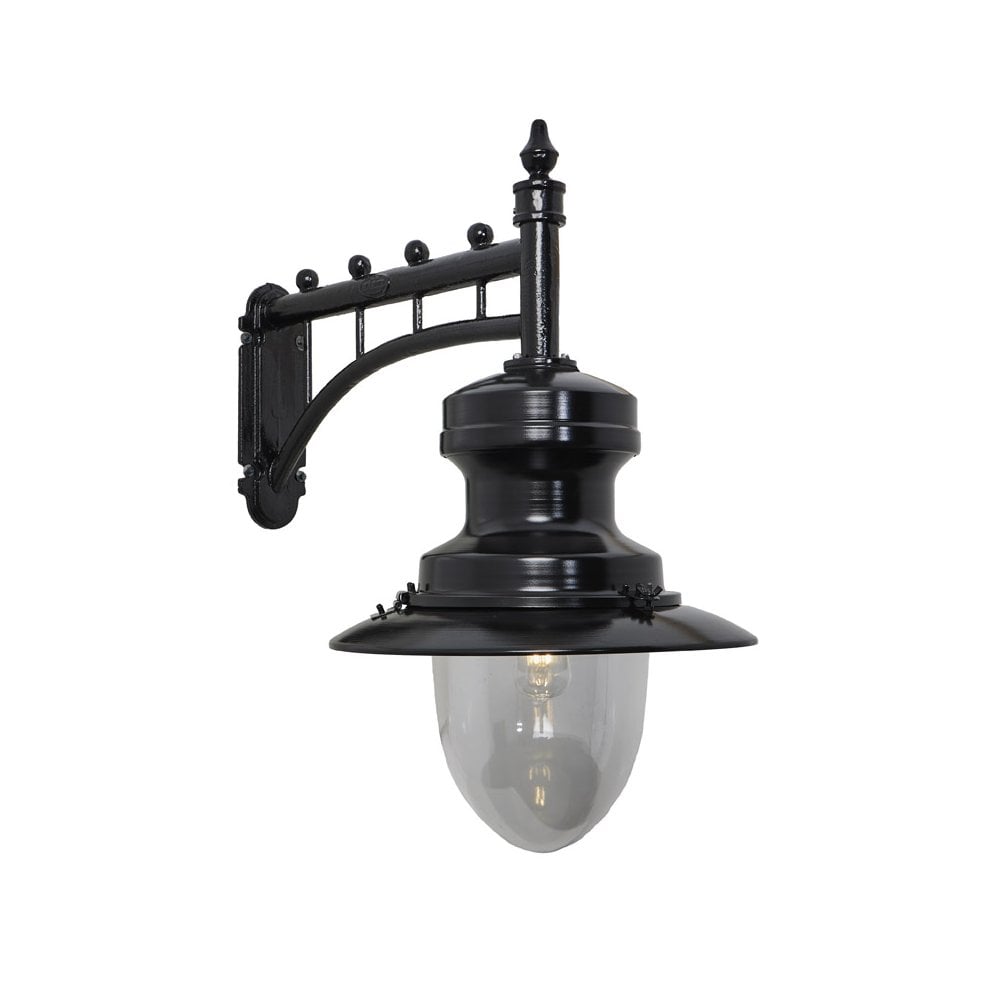 Harte Classical Large Railway Style 0.8m Wall Light - Cast Iron & Steel