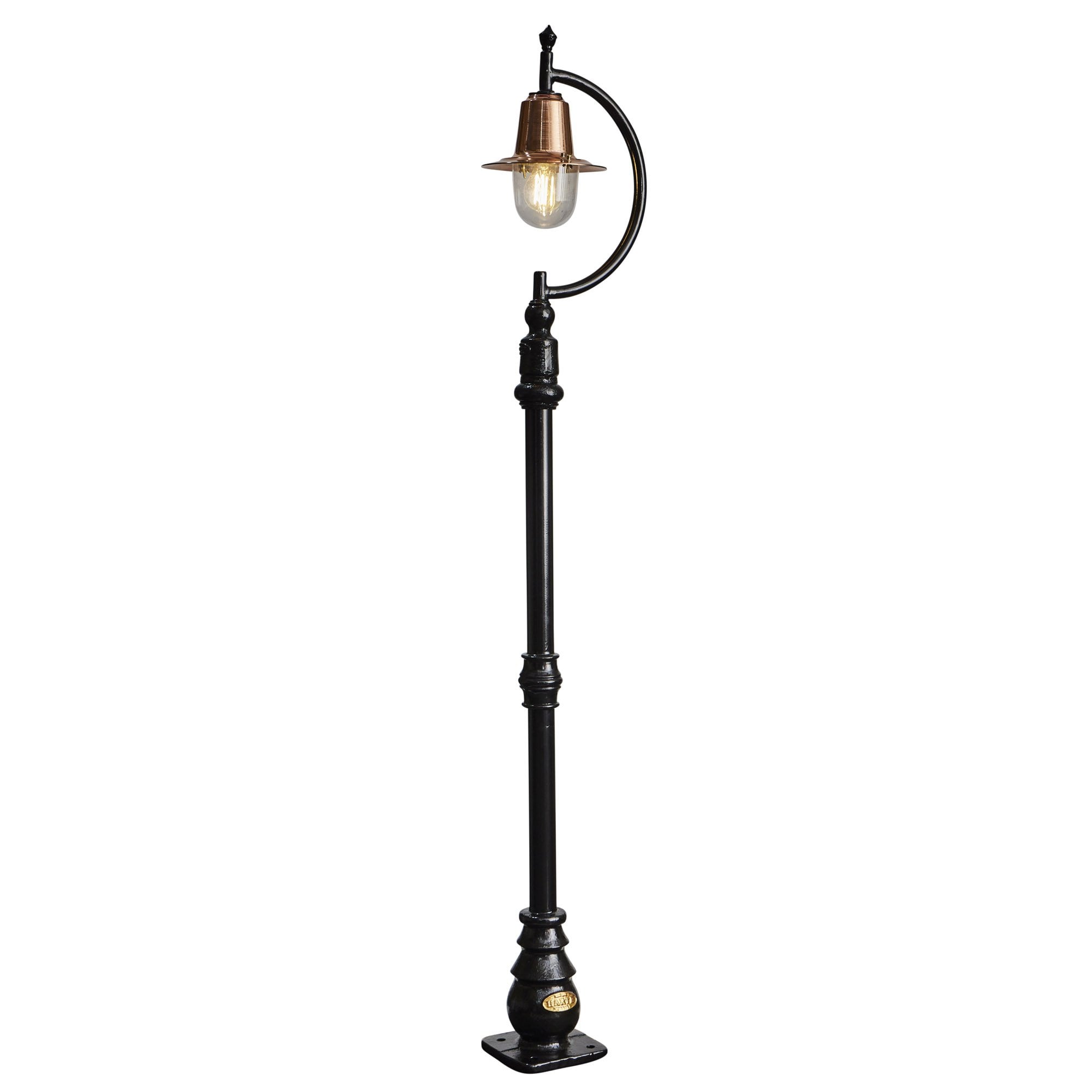 Harte Vintage Tear Drop 1.5m Lamp Post - Cast Iron, Steel & Copper Head