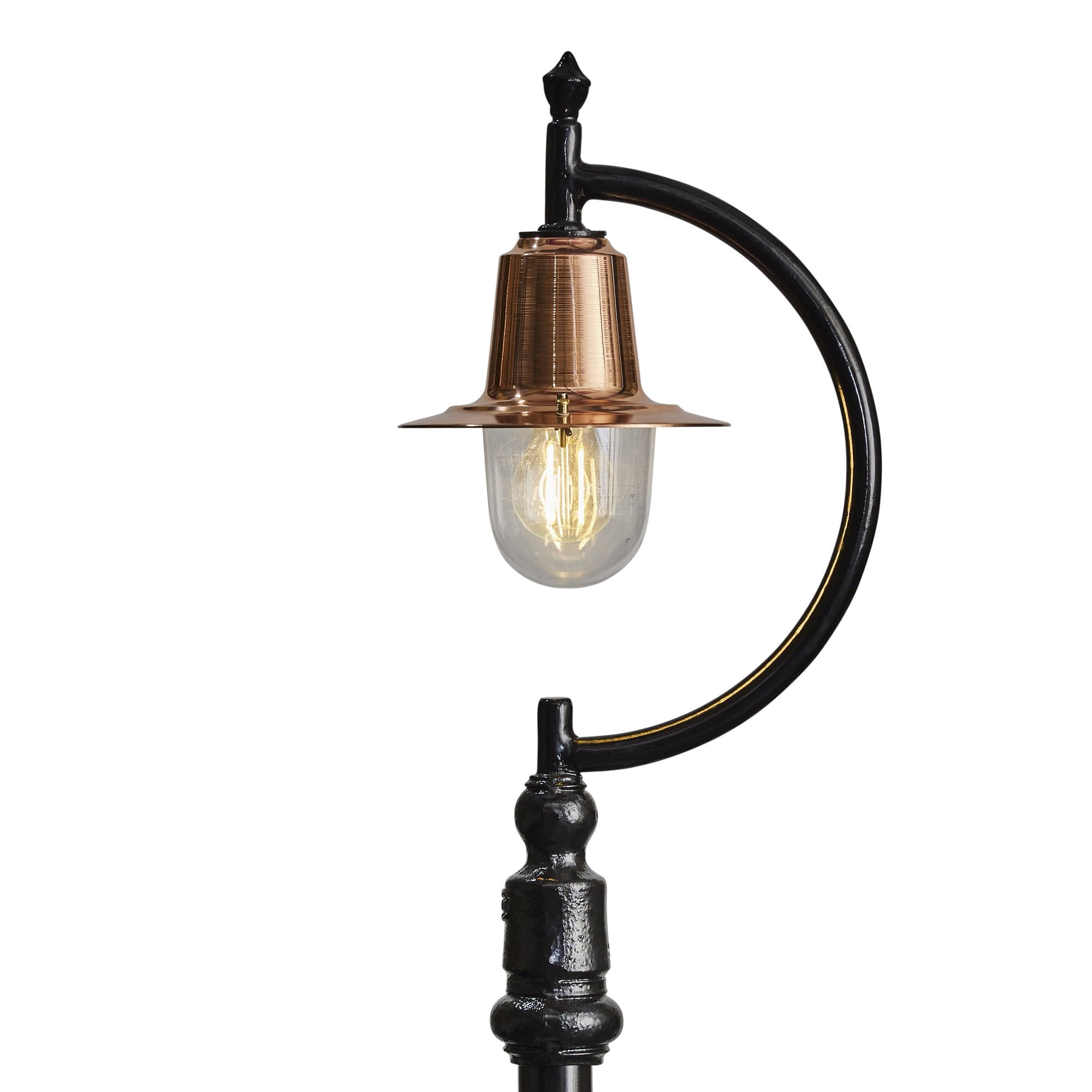 Harte Vintage Tear Drop 1.5m Lamp Post - Cast Iron, Steel & Copper Head