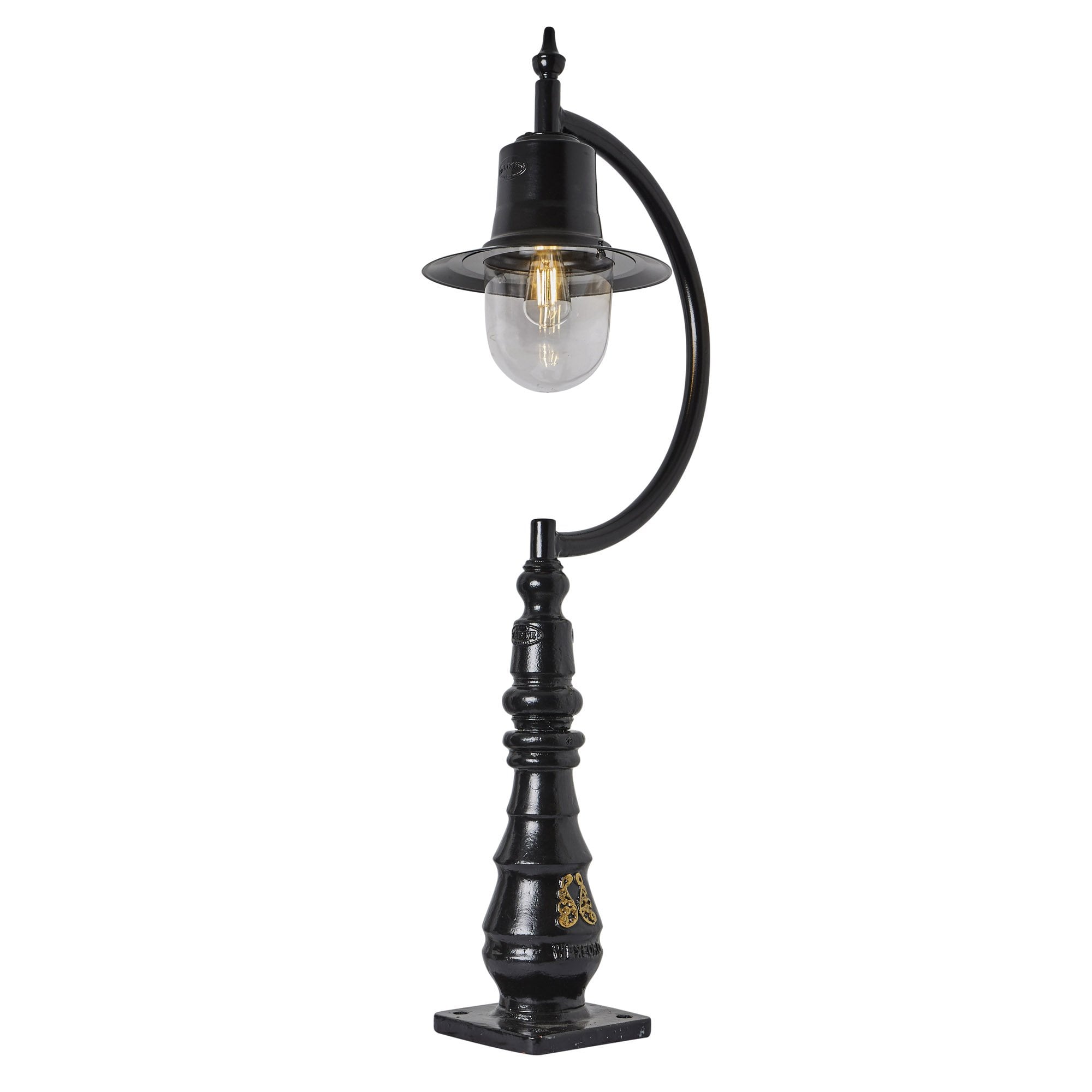 Harte Vintage Tear Drop 1.3m Pedestal Light - Cast Iron & Steel