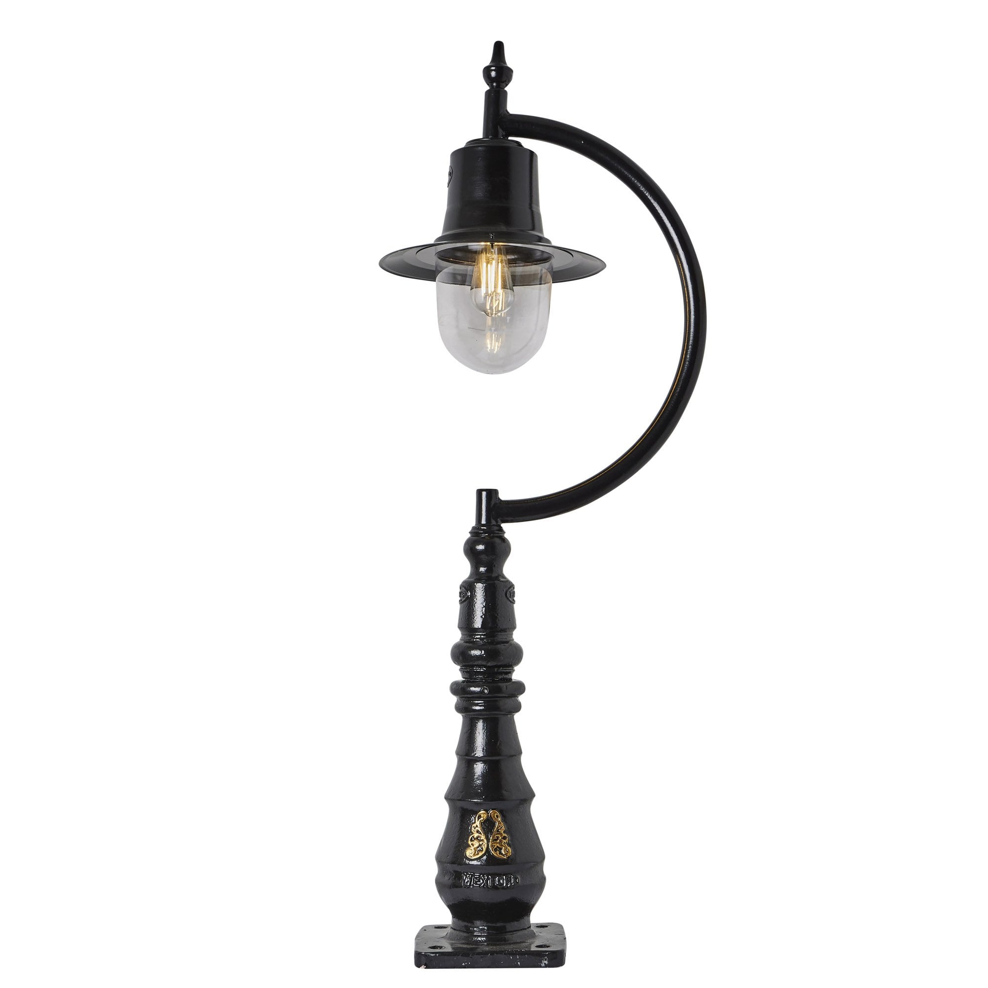 Harte Vintage Tear Drop 1.3m Pedestal Light - Cast Iron & Steel