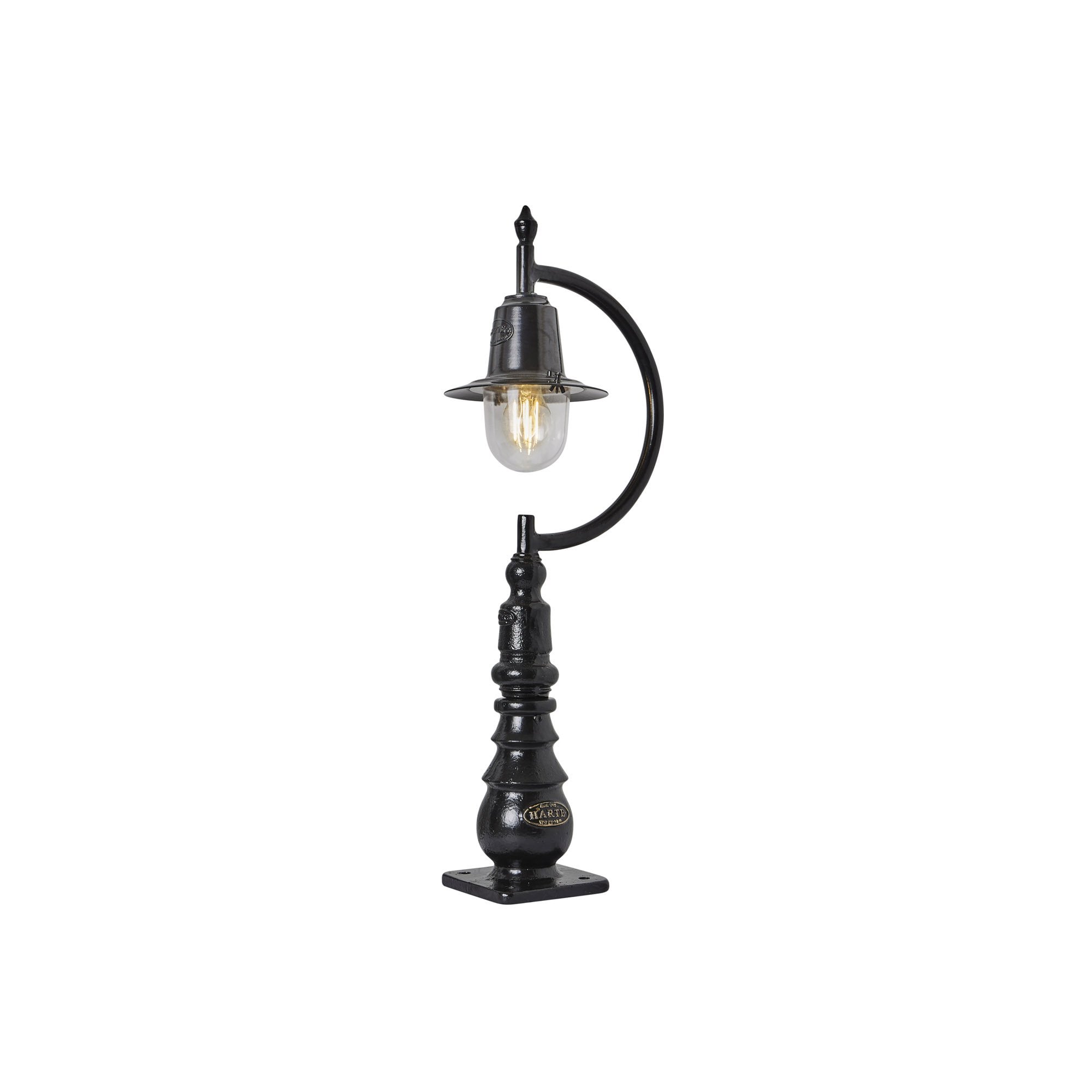 Harte Vintage Tear Drop 0.82m Pedestal Light - Cast Iron & Steel