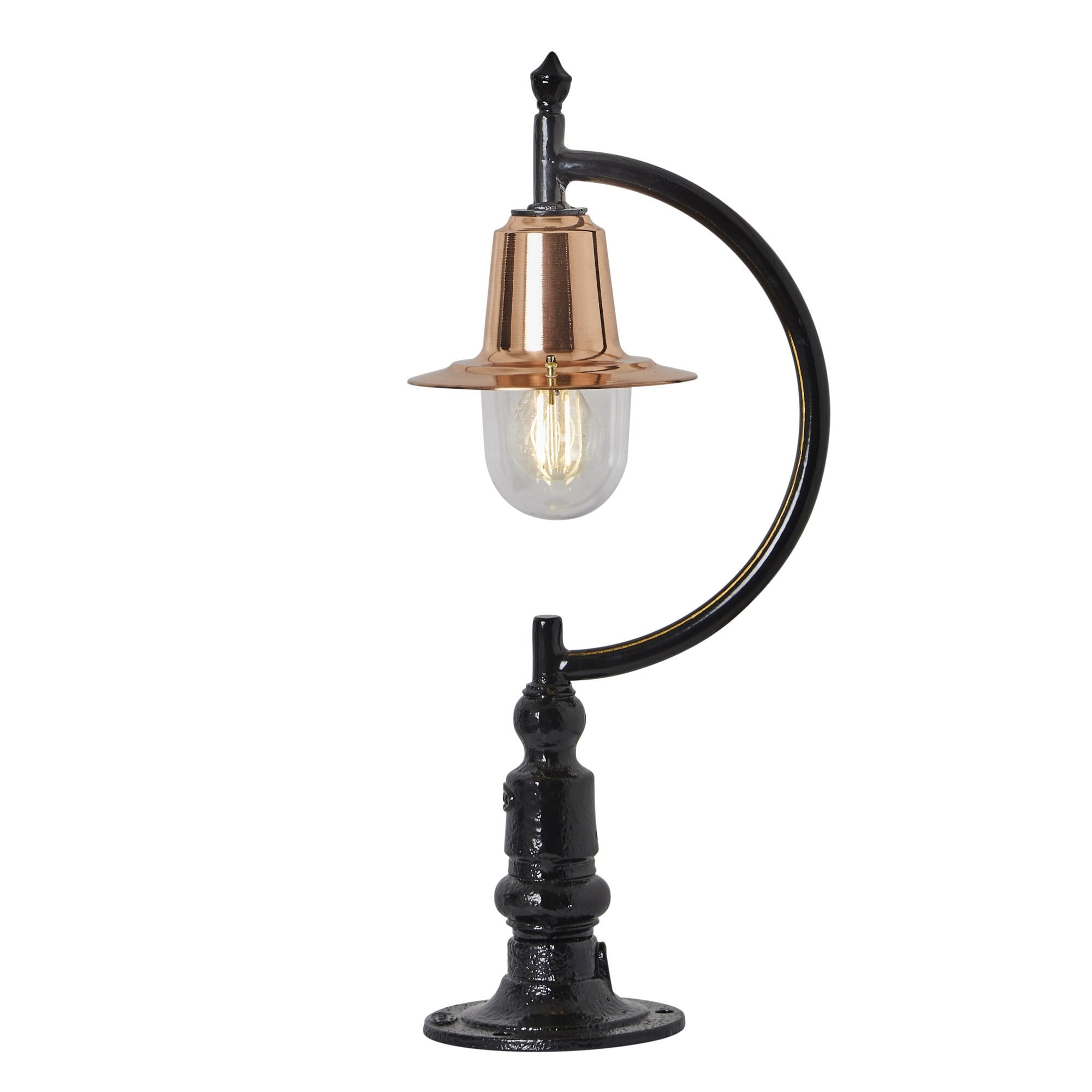 Harte Vintage Tear Drop 0.64m Pier Light For Flat Piers - Cast Iron, Steel & Copper Head