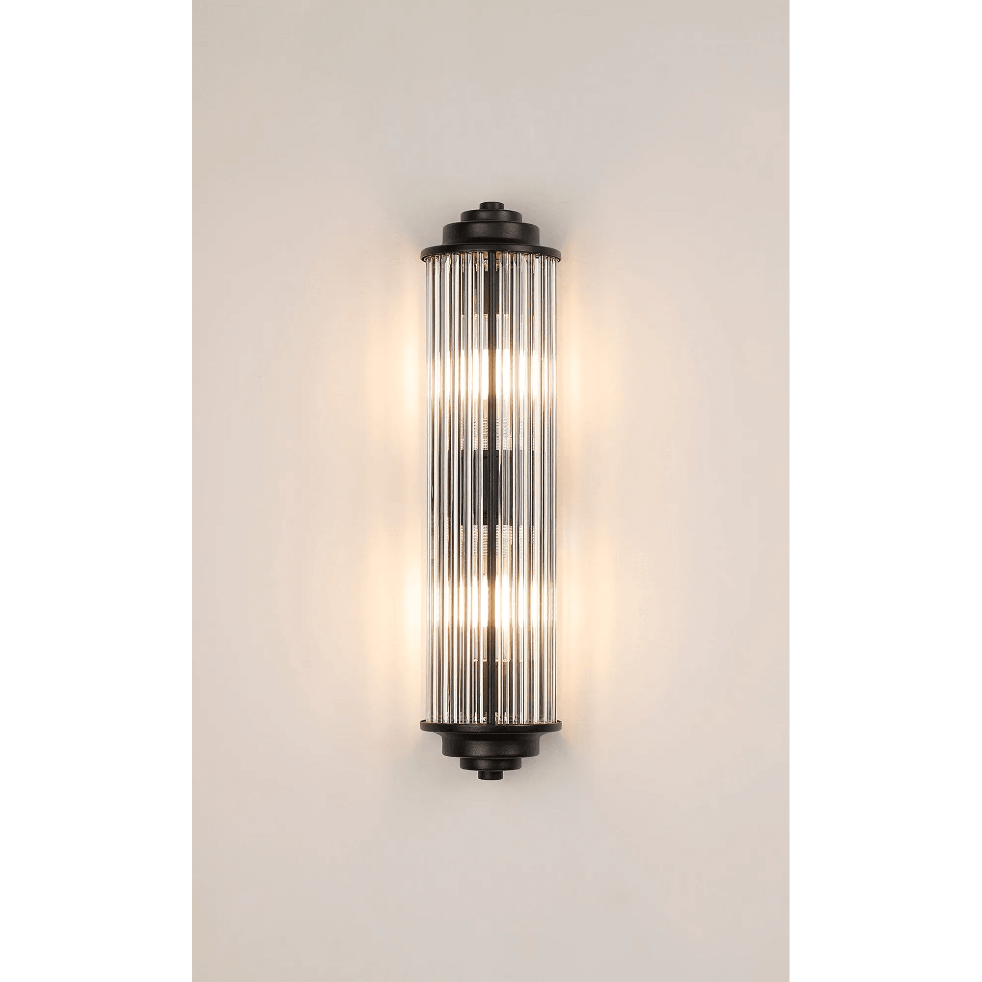 Fabula Wedgewood 2 Light Glass Rod Wall Light G9 IP44 - Satin Black