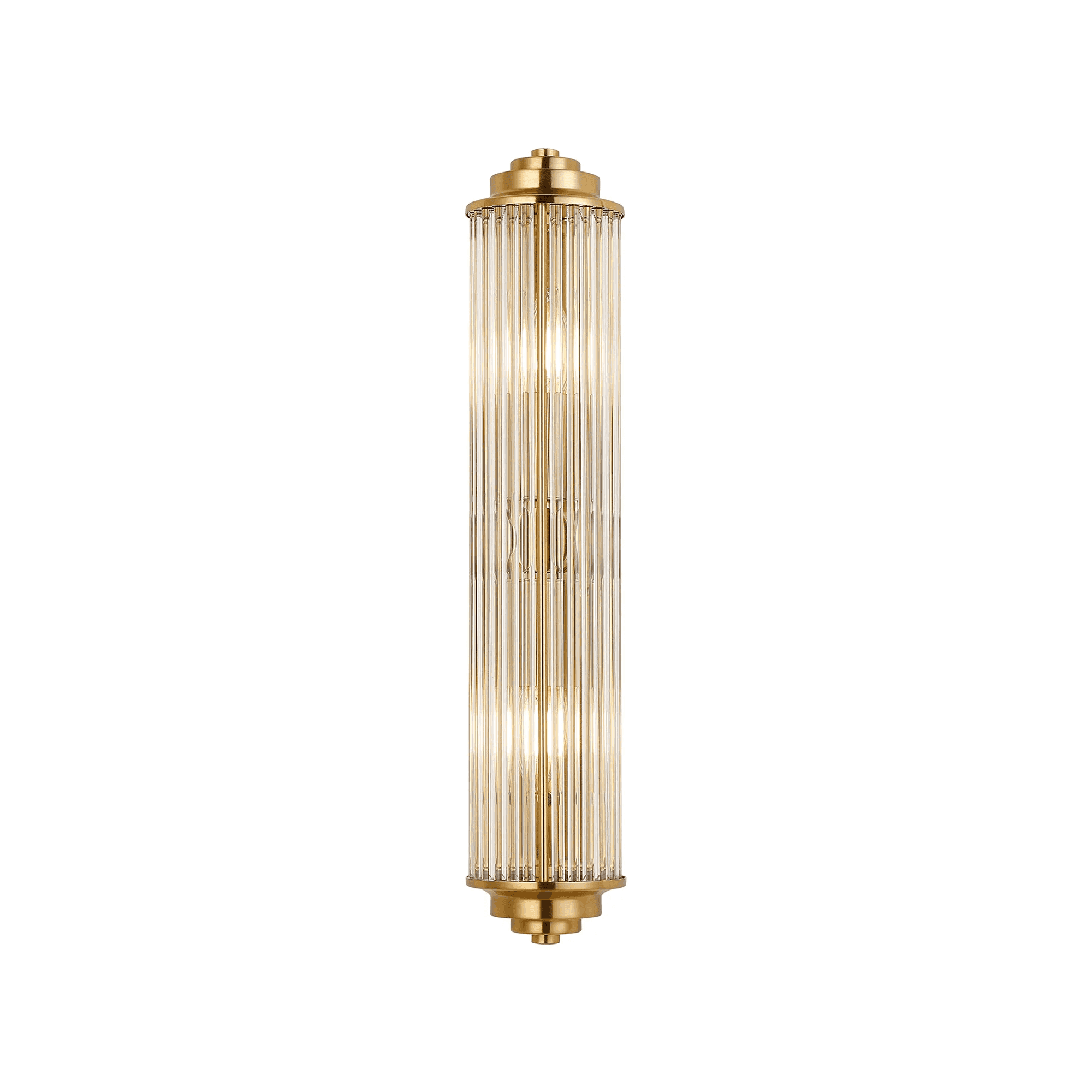 Fabula Wedgewood 2 Light Glass Rod E14 IP44 - Gold & Clear Glass