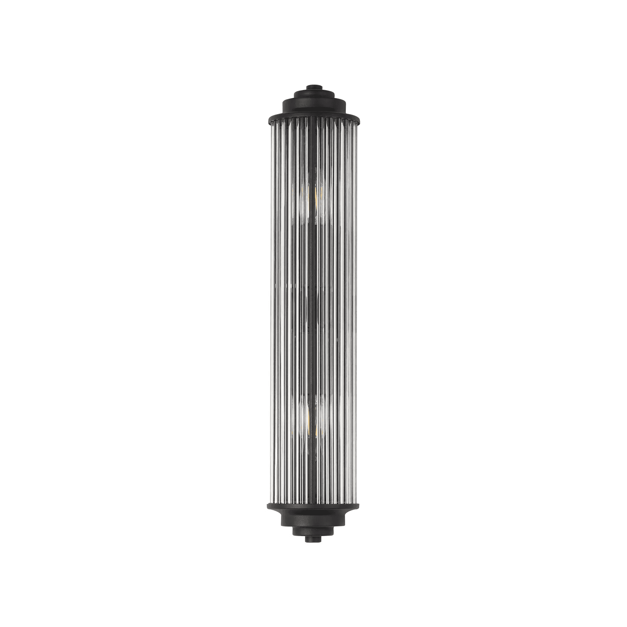 Fabula Wedgewood 2 Light Glass Rod E14 IP44 - Satin Black & Clear Glass