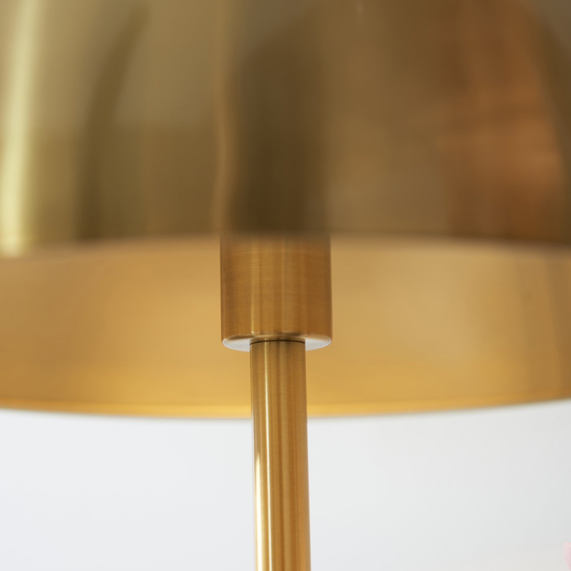 Utopia Parasol Single Table Lamp - Brushed Aged Brass & White Marble