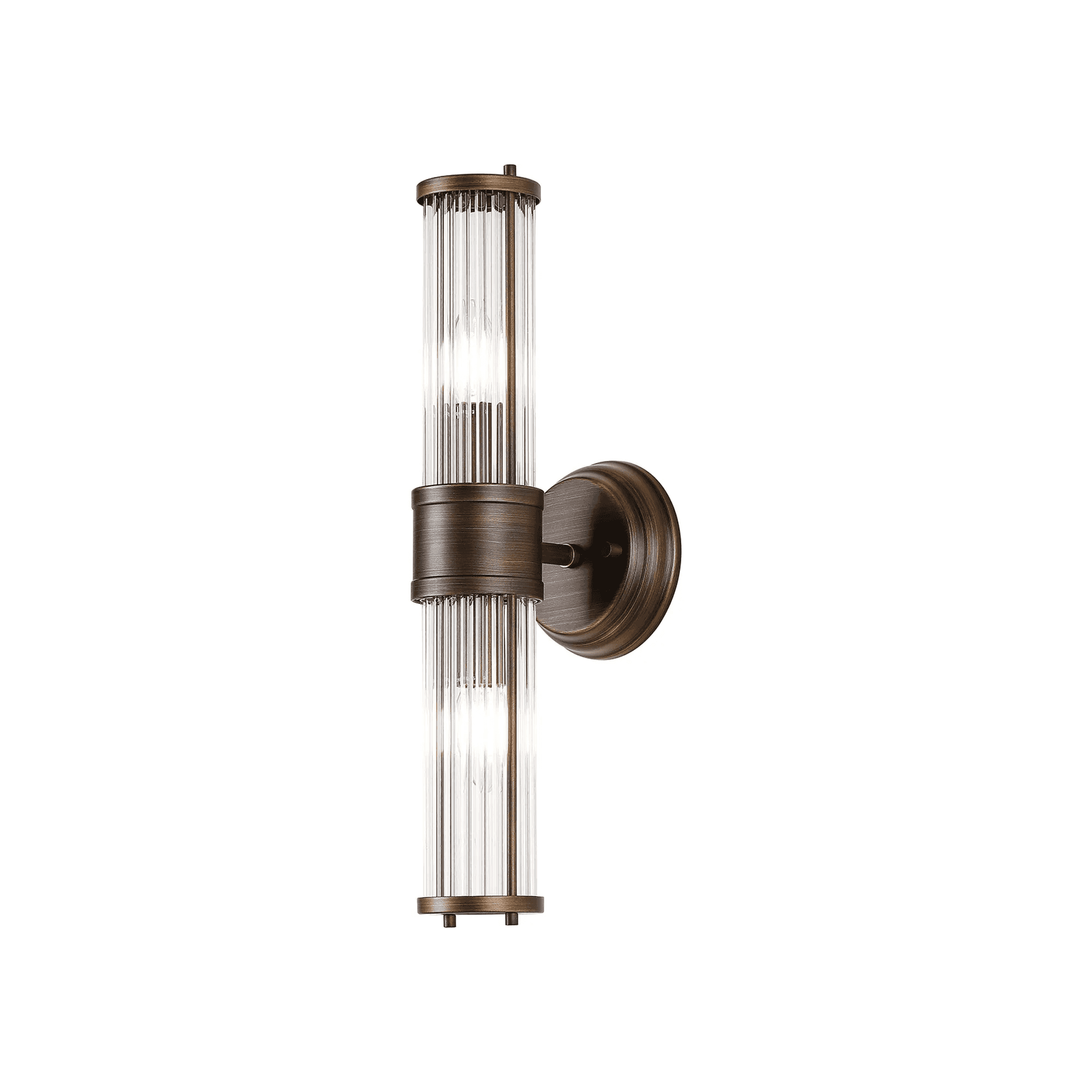 Fabula Wedgewood 2 Light Glass Rod Wall Up & Down Light - Bronze