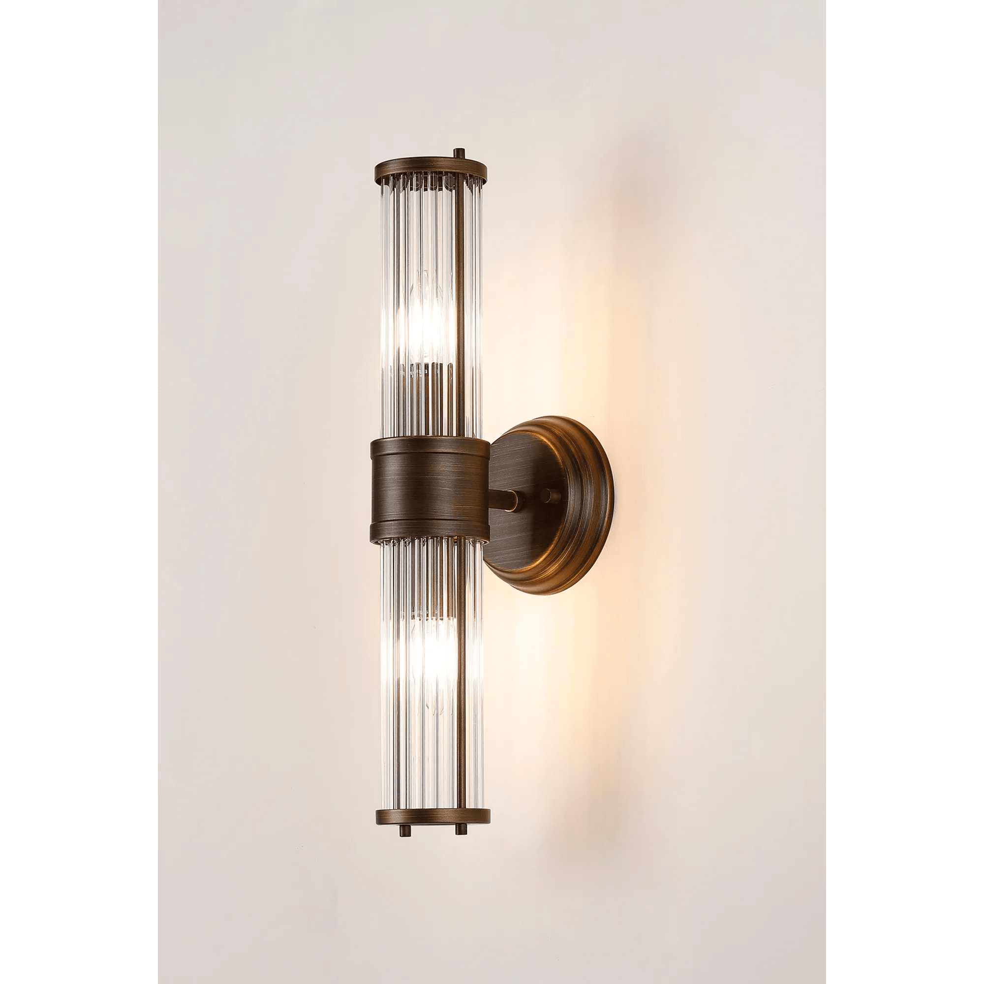 Fabula Wedgewood 2 Light Glass Rod Wall Up & Down Light - Bronze