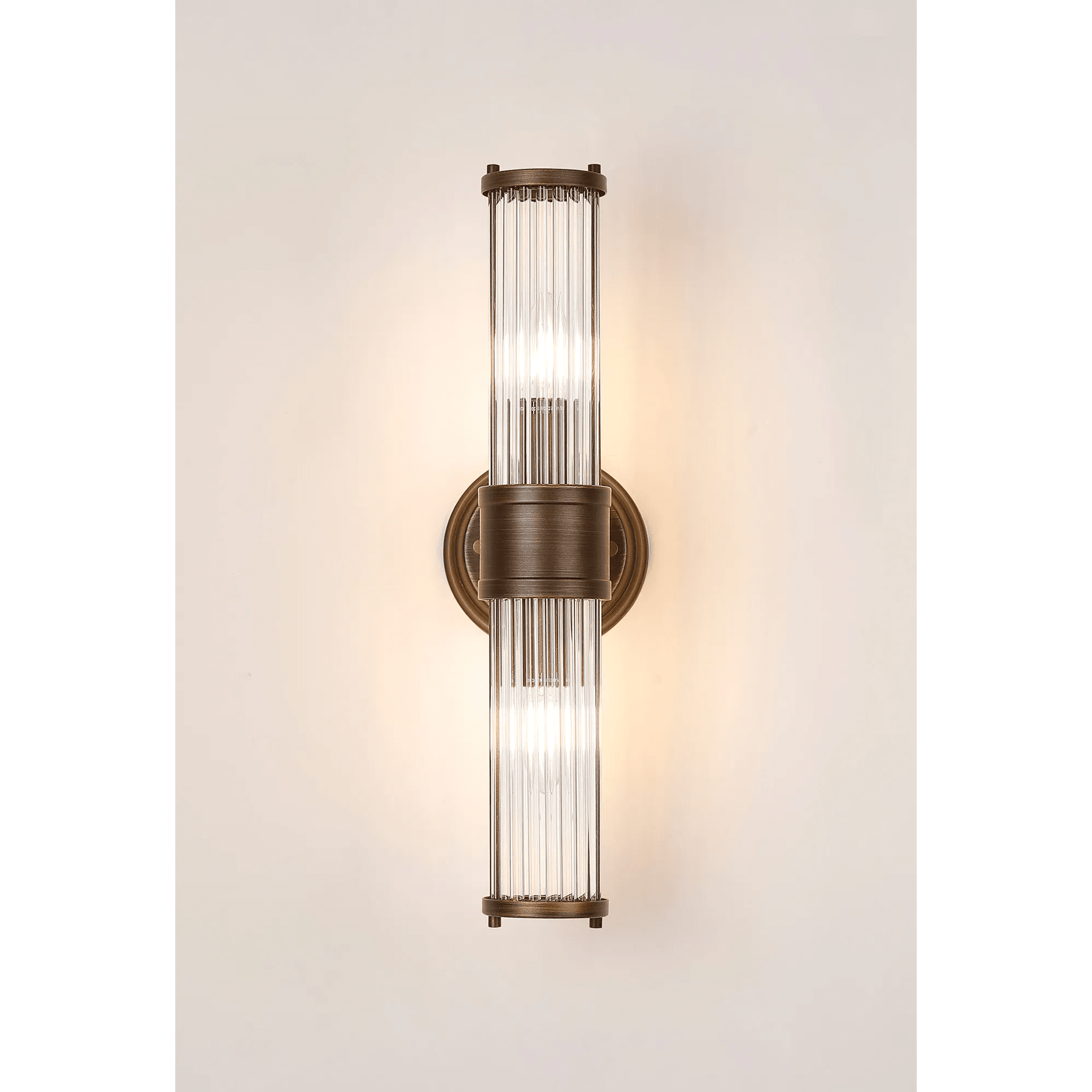 Fabula Wedgewood 2 Light Glass Rod Wall Up & Down Light - Bronze