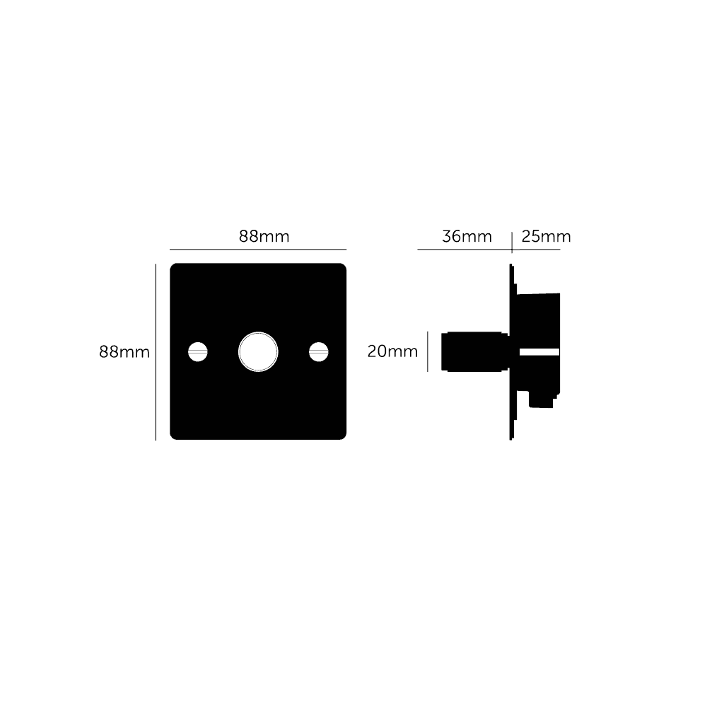 Buster + Punch 1G Dimmer Switch 120W - Smoked Bronze Back Plate & Cross Knurl Pattern