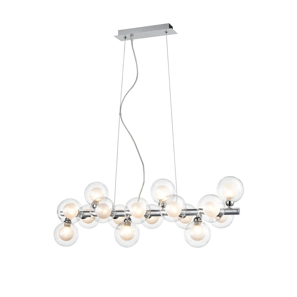 Franklite Bubble 16 Light Fitting - Chrome & Opal Glass