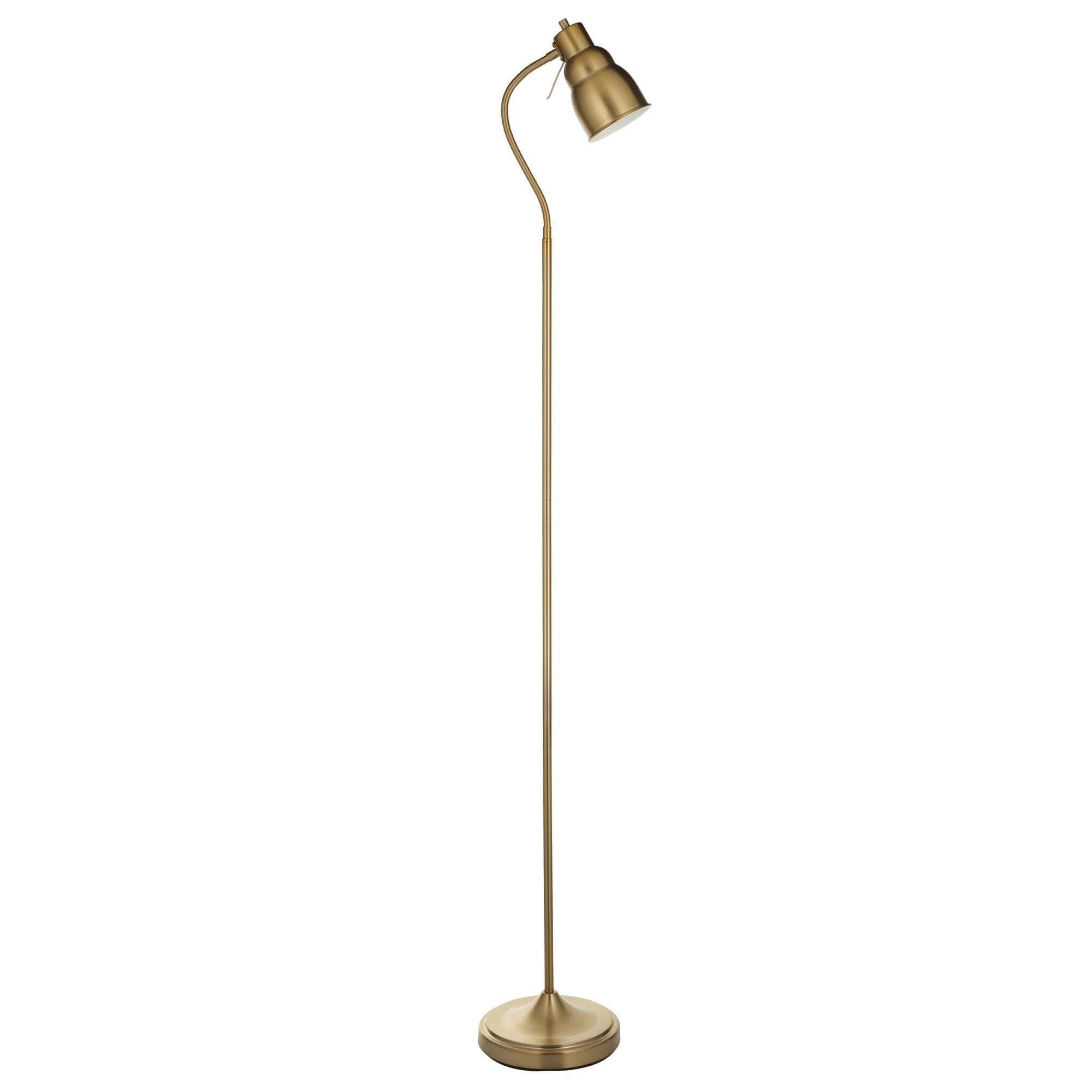 Endon Classic Flexi Single Light Floor - Brushed Aged Brass Plate
