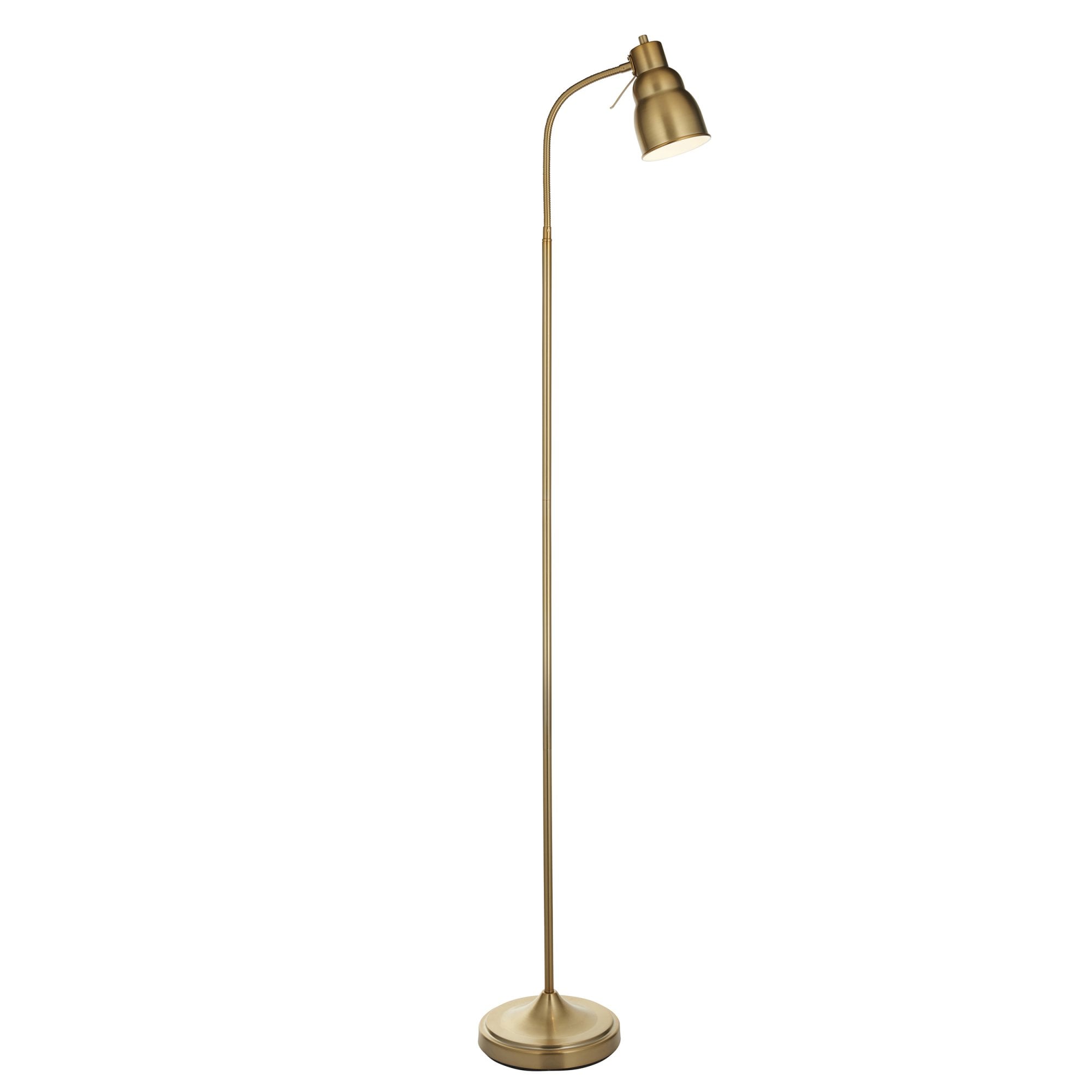 Endon Classic Flexi Single Light Floor - Brushed Aged Brass Plate