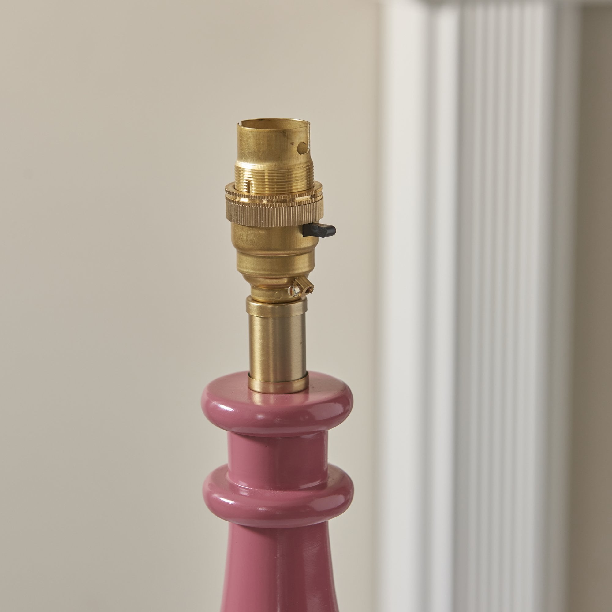 Endon Myrtle Single Light Table Lamp - Pink Clay & Warm Brass Plate