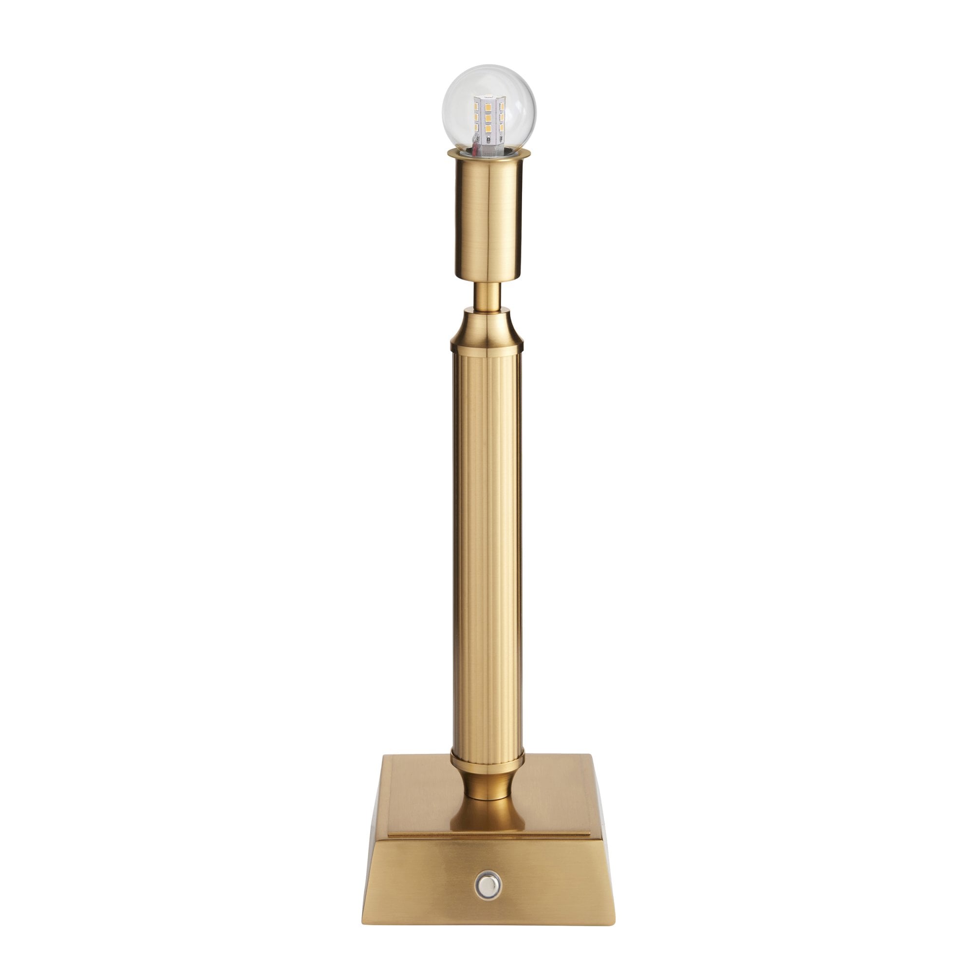 Endon Trobridge Rechargeable Single Light Table Lamp - Brushed Aged Brass Plate