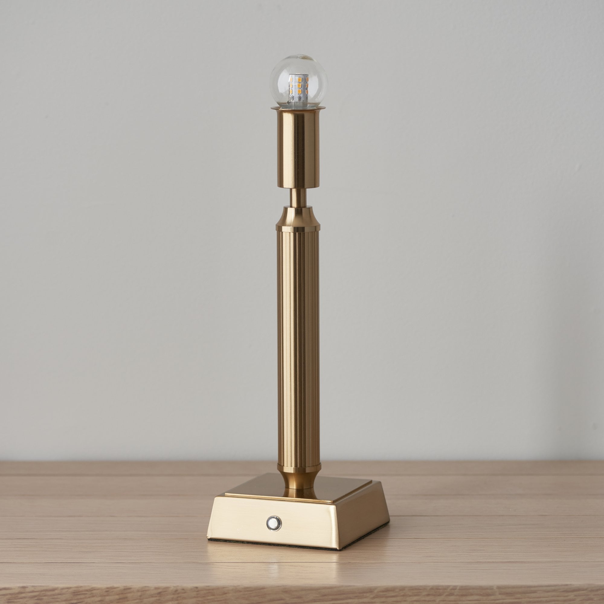 Endon Trobridge Rechargeable Single Light Table Lamp - Brushed Aged Brass Plate