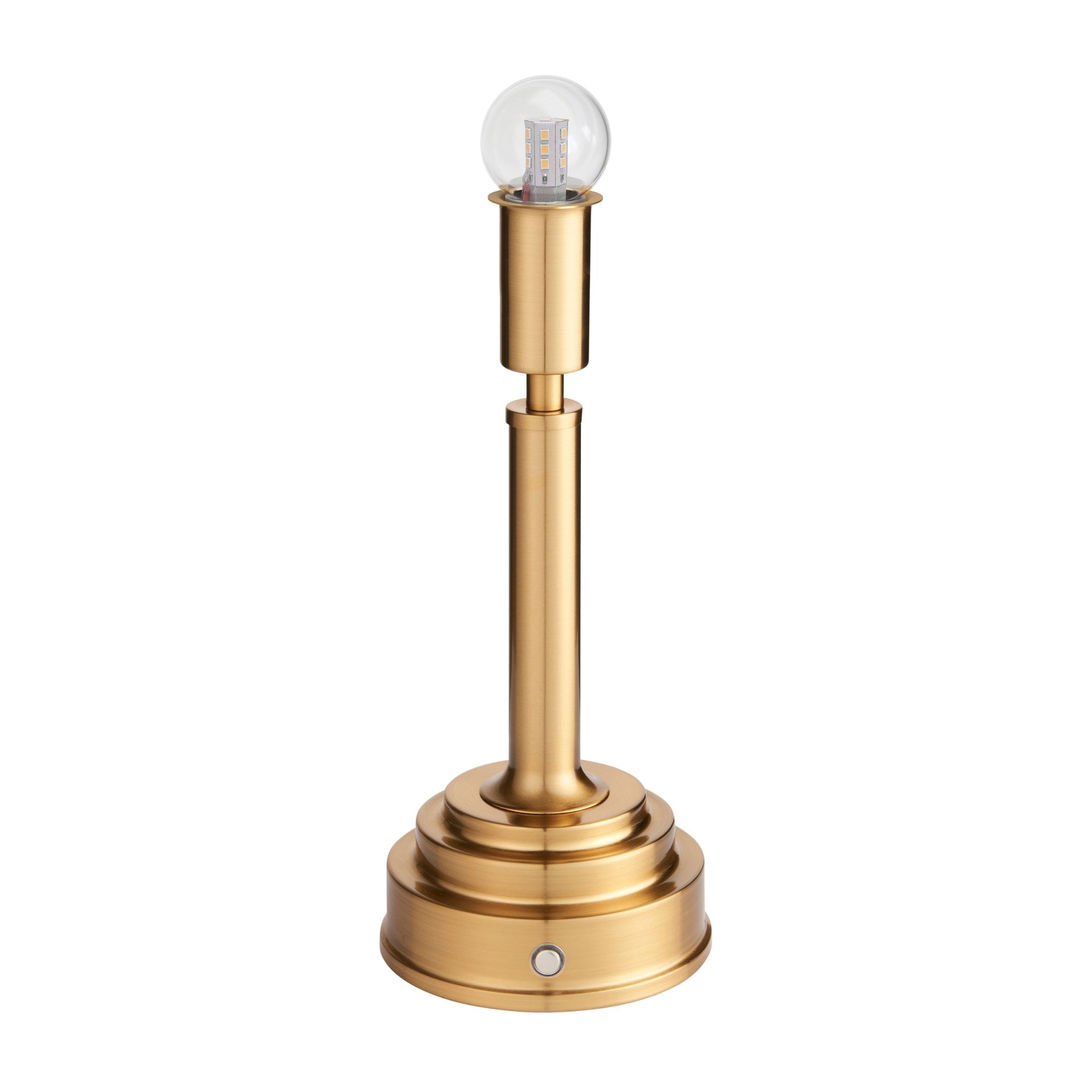 Endon Upton Rechargeable Single Light Table Lamp - Brushed Aged Brass Plate