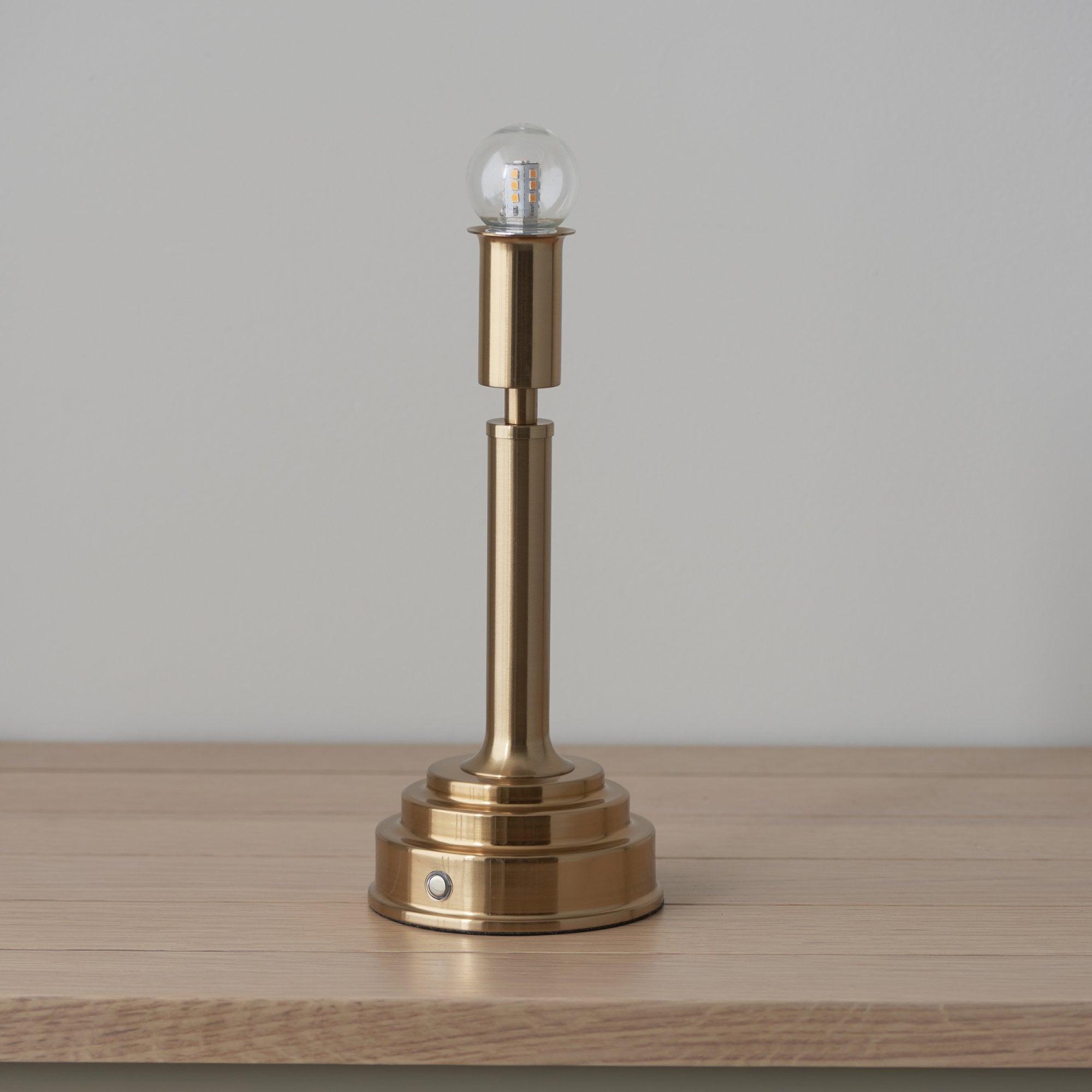 Endon Upton Rechargeable Single Light Table Lamp - Brushed Aged Brass Plate